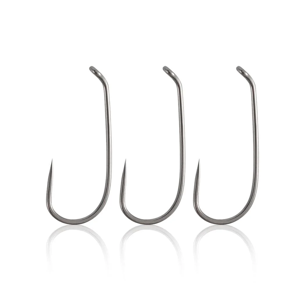 Dr.Fish 100pcs Barbless Dry Fly Hooks 12#-18#