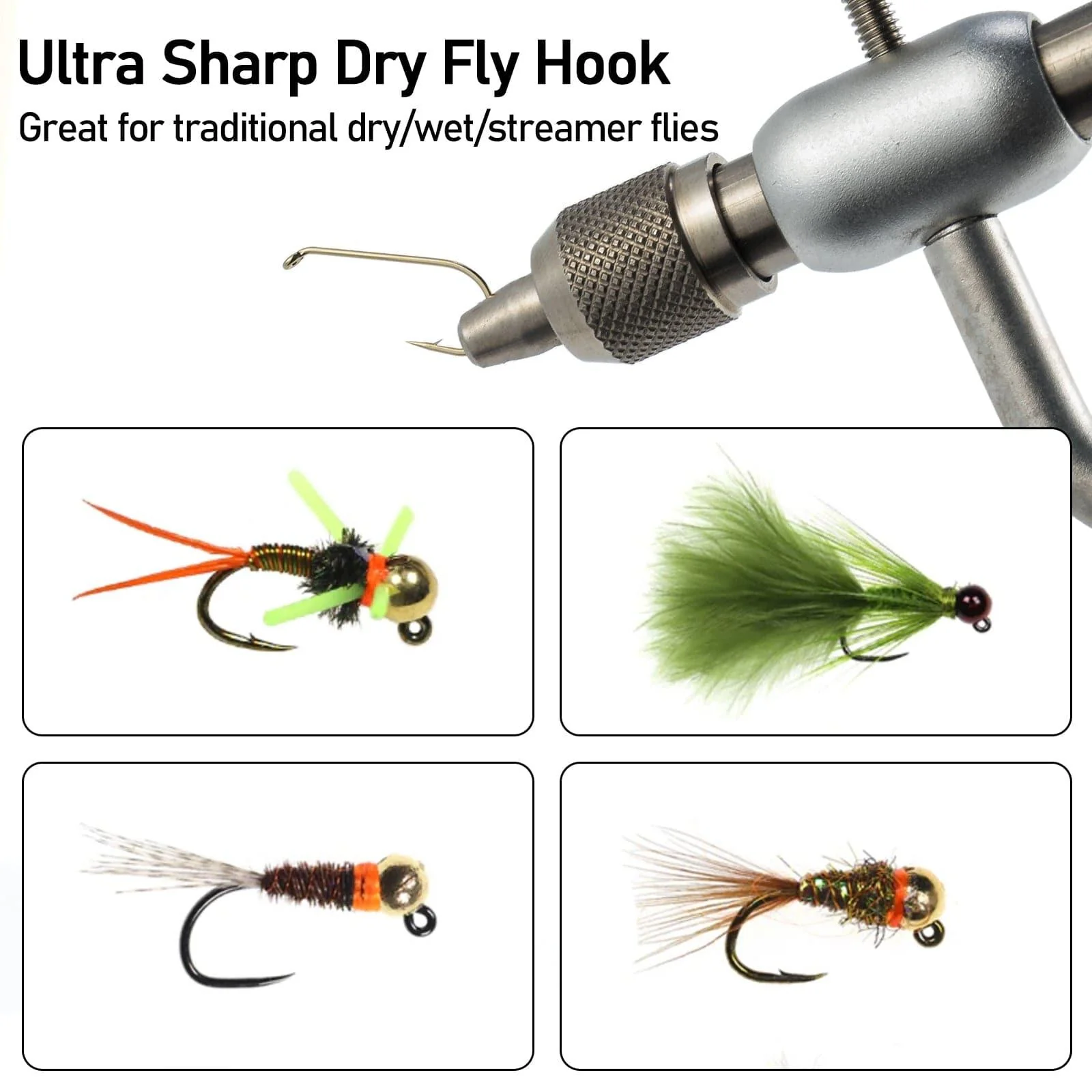 Dr.Fish 100pcs Barbless Dry Fly Hooks 12#-18# - Image 3
