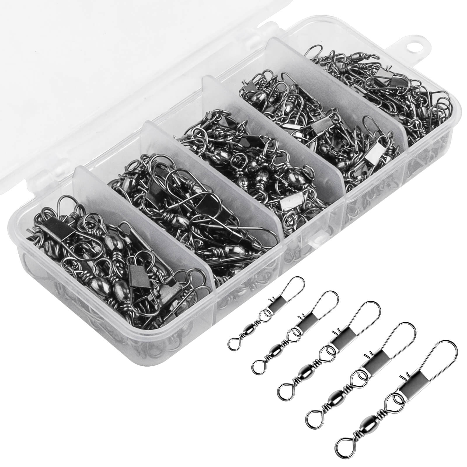 Dr.Fish 100/150/200pcs Barrel Swivels Kits 26-57lb - Image 11