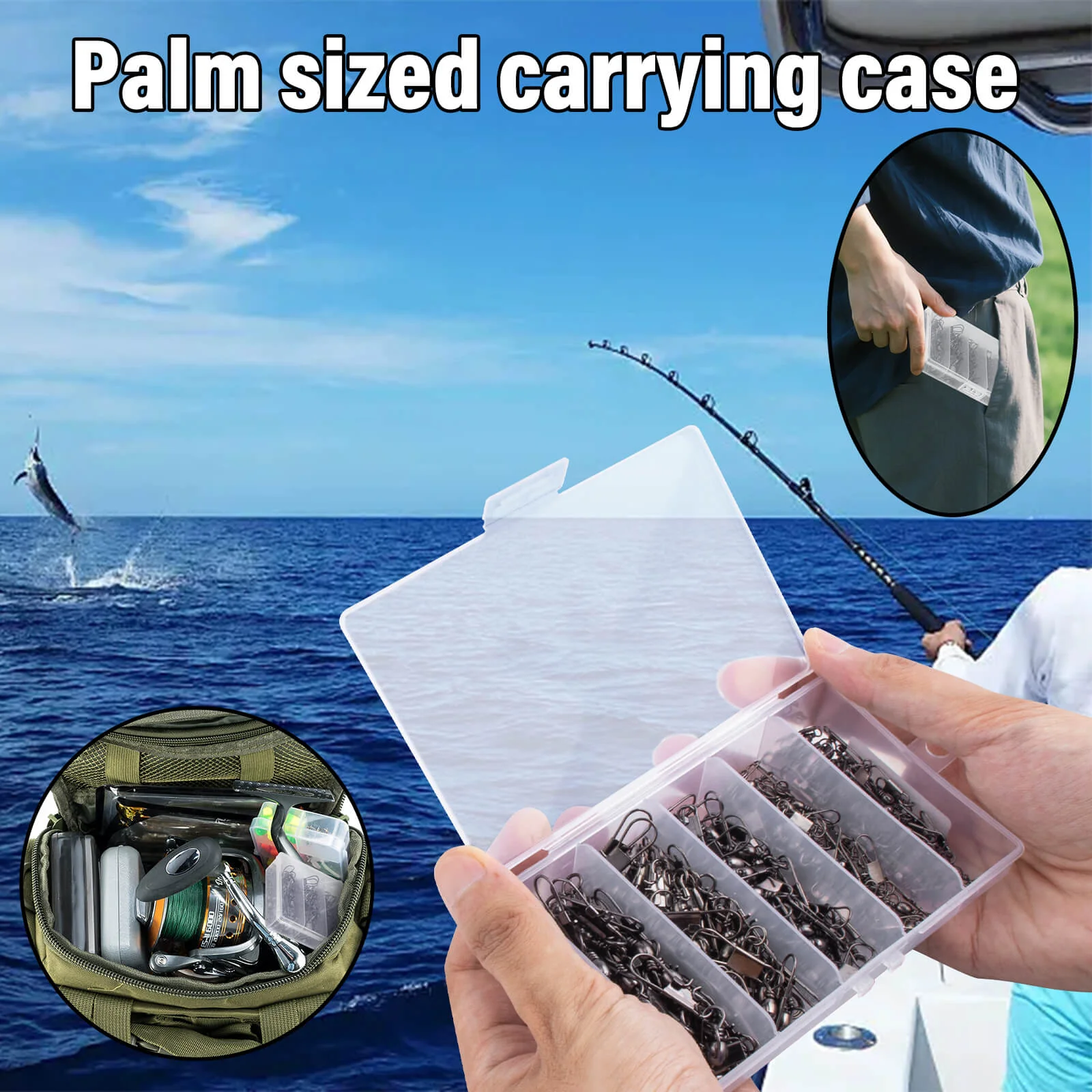 Dr.Fish 100/150/200pcs Barrel Swivels Kits 26-57lb - Image 7