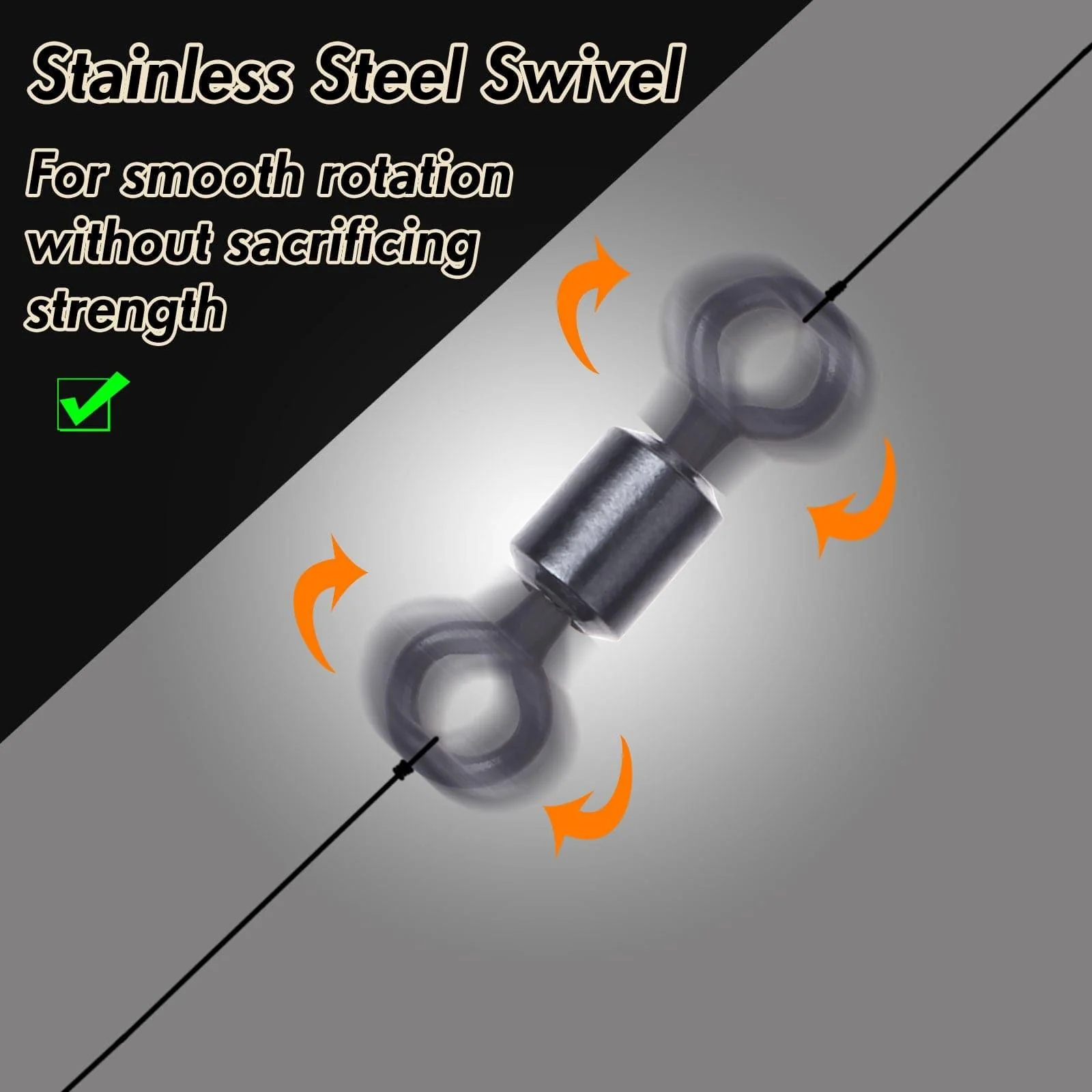 Dr.Fish 100pcs Small Rolling Swivels 30-80lb - Image 2