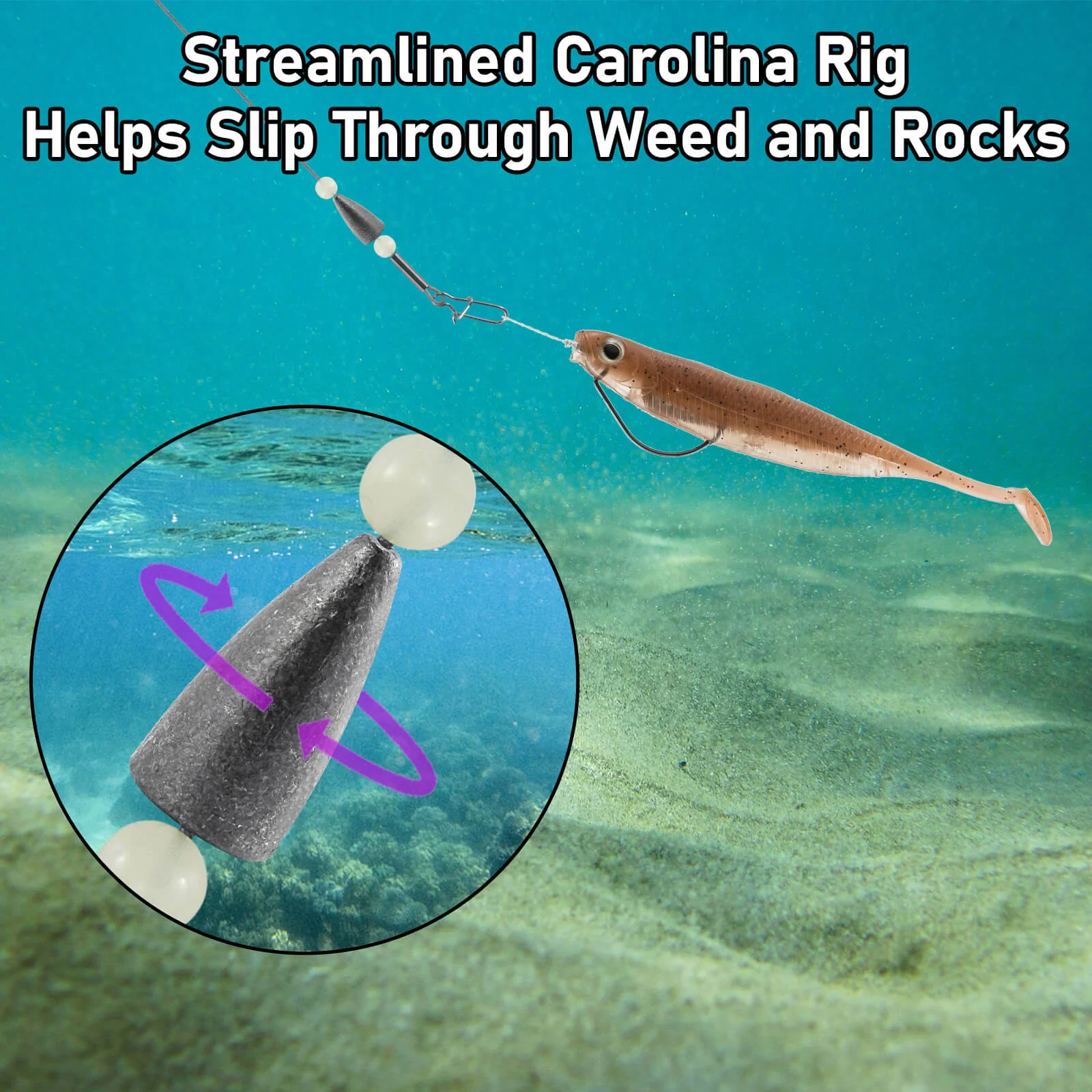 Dr.Fish 15pcs Carolina Ready Rigs with Bullet Weight - Image 6