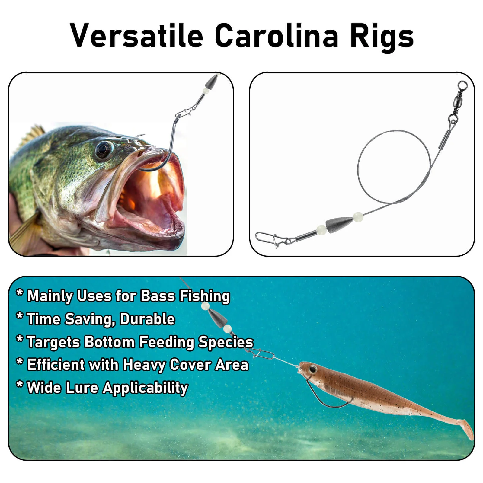 Dr.Fish 15pcs Carolina Ready Rigs with Bullet Weight - Image 7