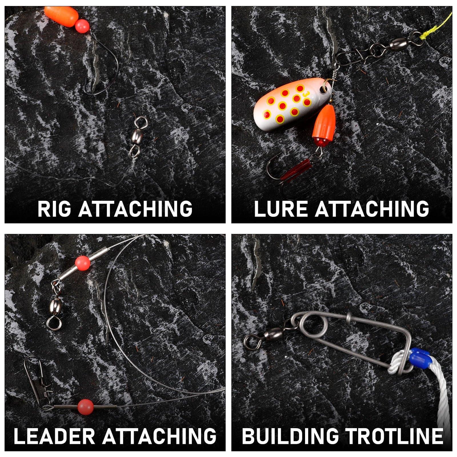Dr.Fish 50pcs Black Crane Swivels 6-732lb - Image 5