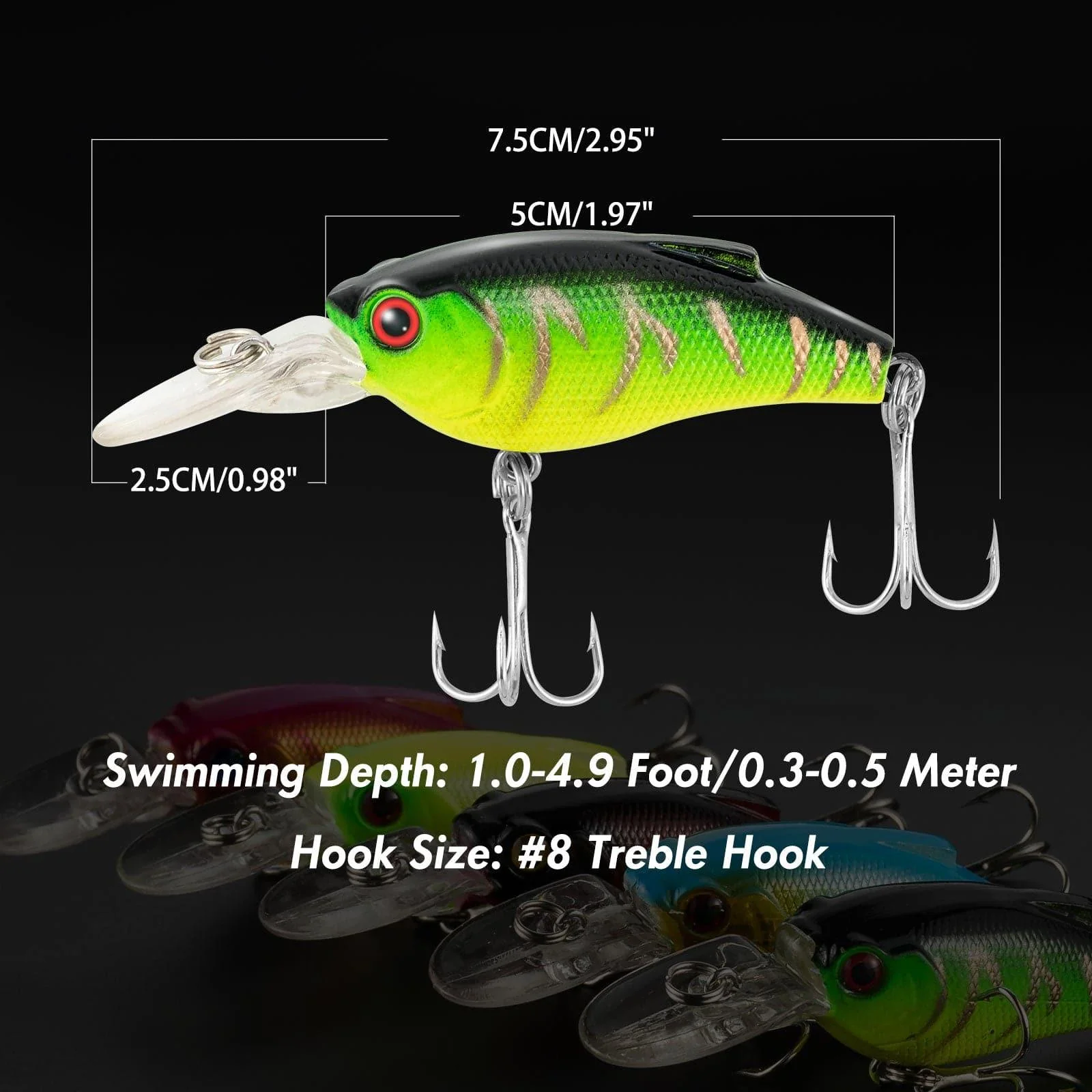 Dr.Fish 5pcs Crankbaits Lures Kit - Image 5