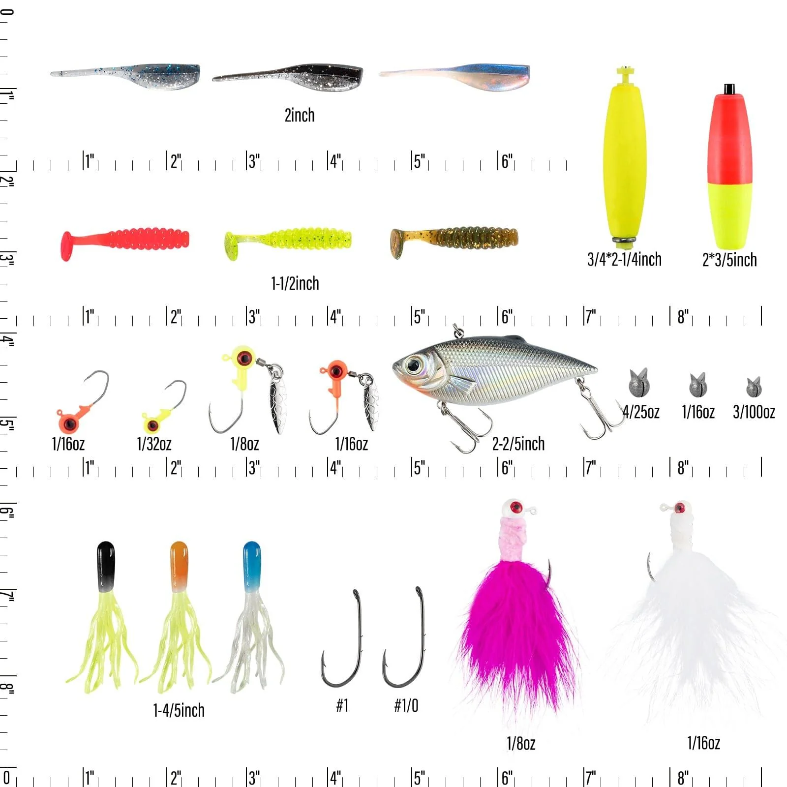 Dr.Fish 179pcs Crappie Tackles Lures Kit - Image 8