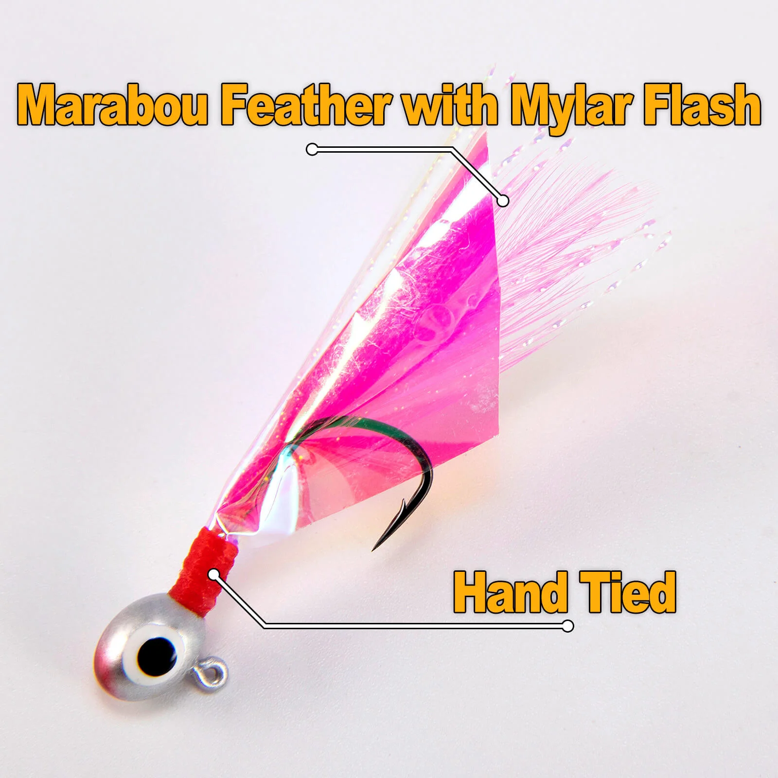 Dr.Fish 10pcs Crappie Marabou Jigs Hand 1/32oz-1/16oz - Image 2