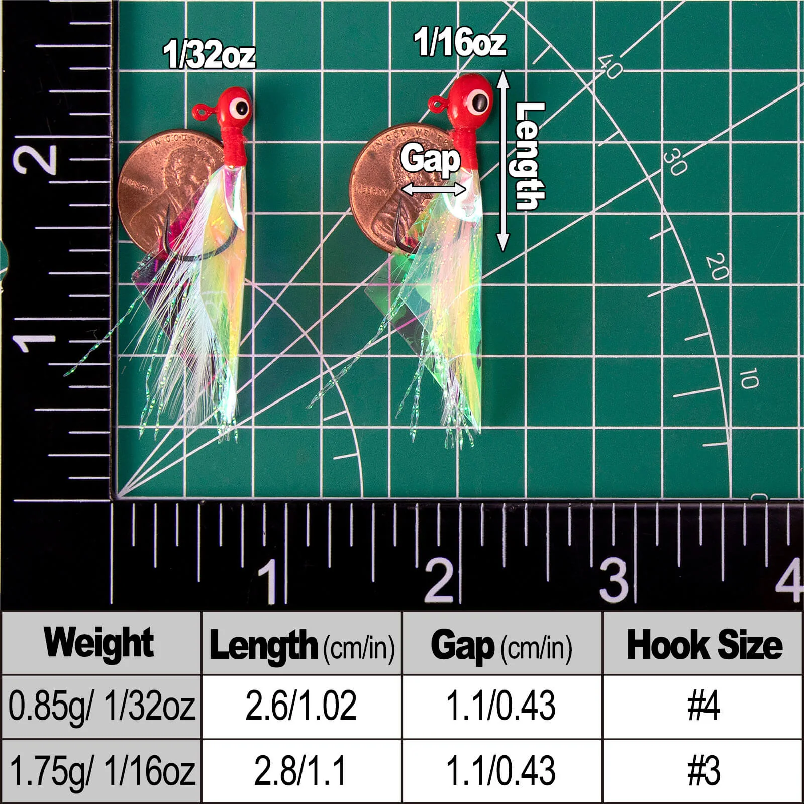 Dr.Fish 10pcs Crappie Marabou Jigs Hand 1/32oz-1/16oz - Image 5