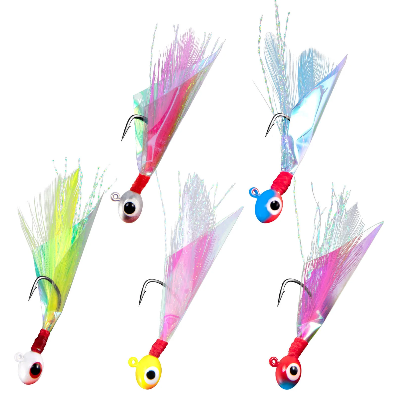 Dr.Fish 10pcs Crappie Marabou Jigs Hand 1/32oz-1/16oz - Image 8