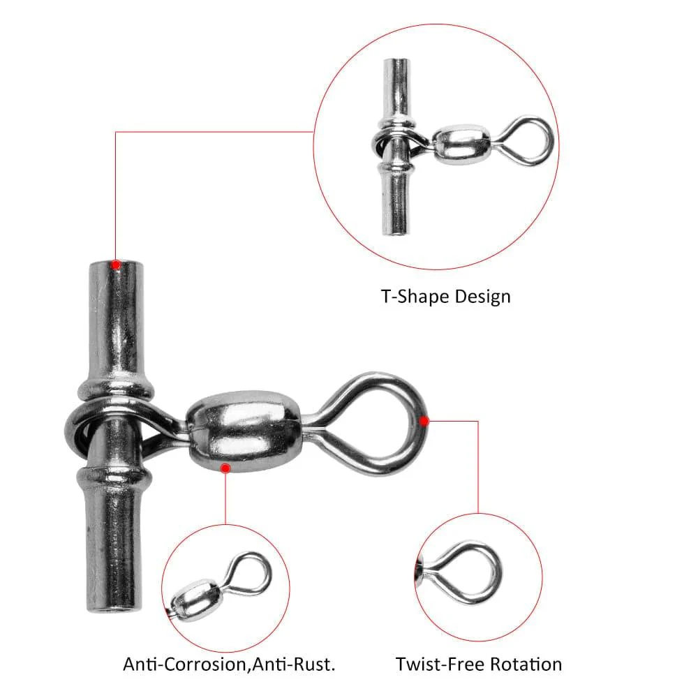 Dr.Fish 20pcs Cross-line Crane Swivels 77-165lb - Image 3
