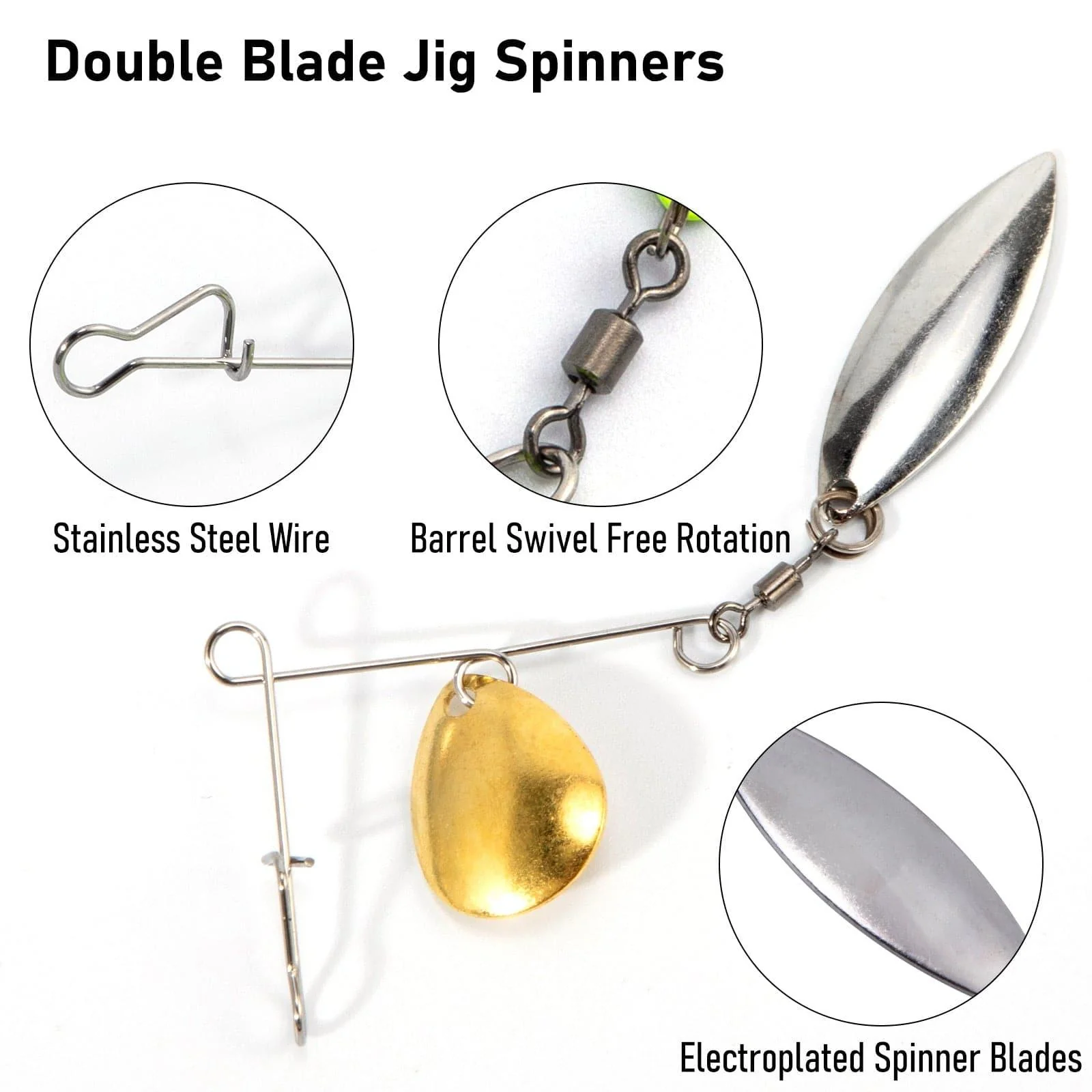 Dr.Fish 10pcs Double Blade Spinnerbait Arms - Image 5