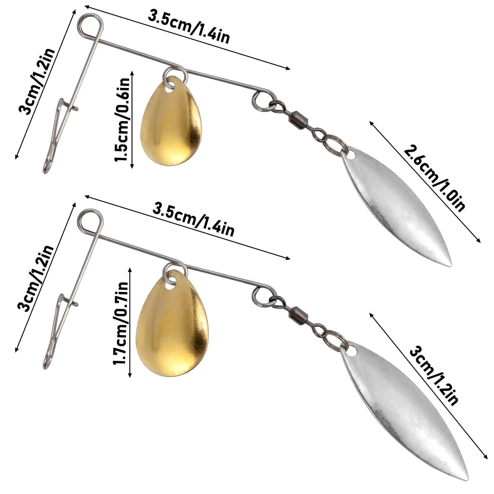 Dr.Fish 10pcs Double Blade Spinnerbait Arms - Image 8