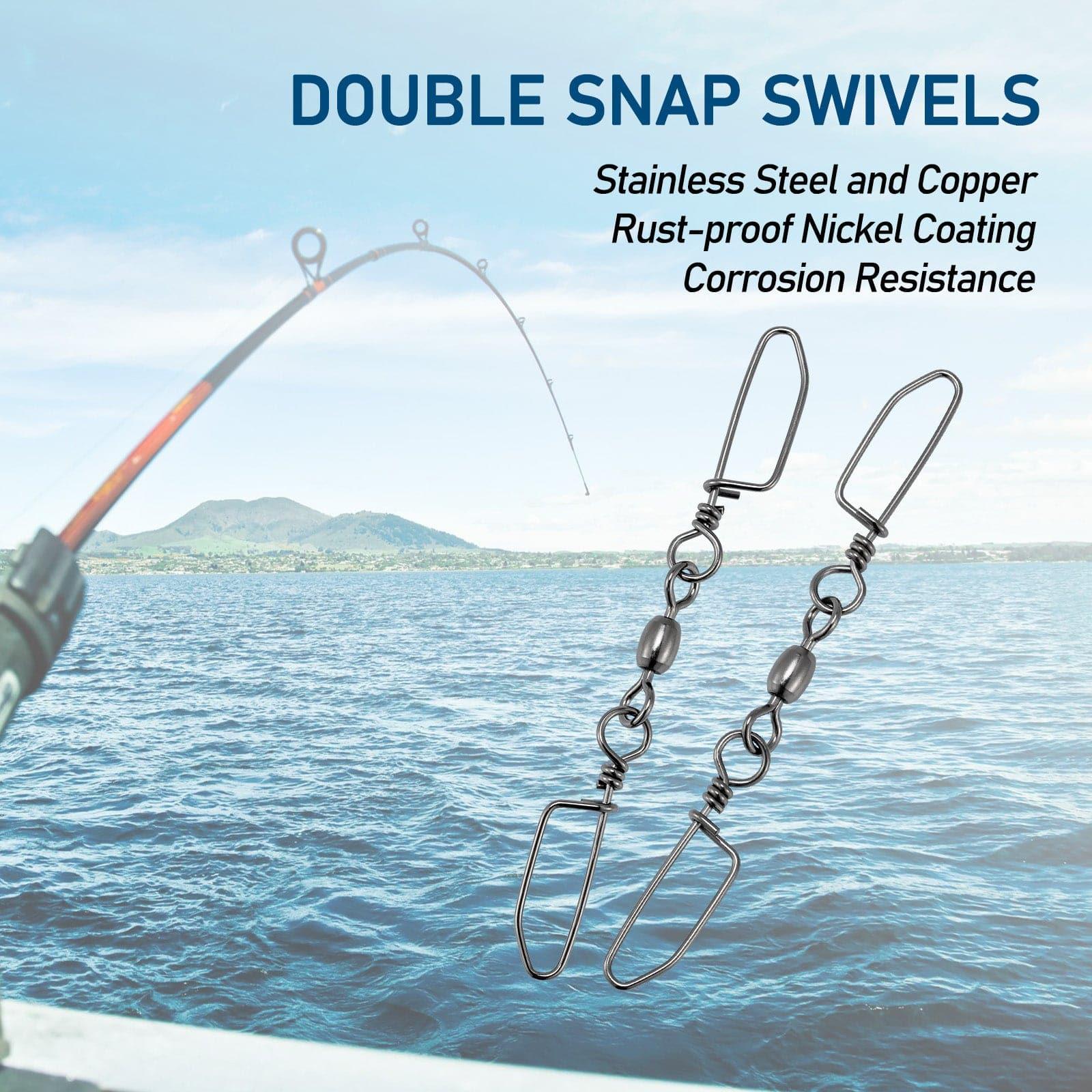 Dr.Fish 20pcs Double Snaps Swivel 37-220lb - Image 4