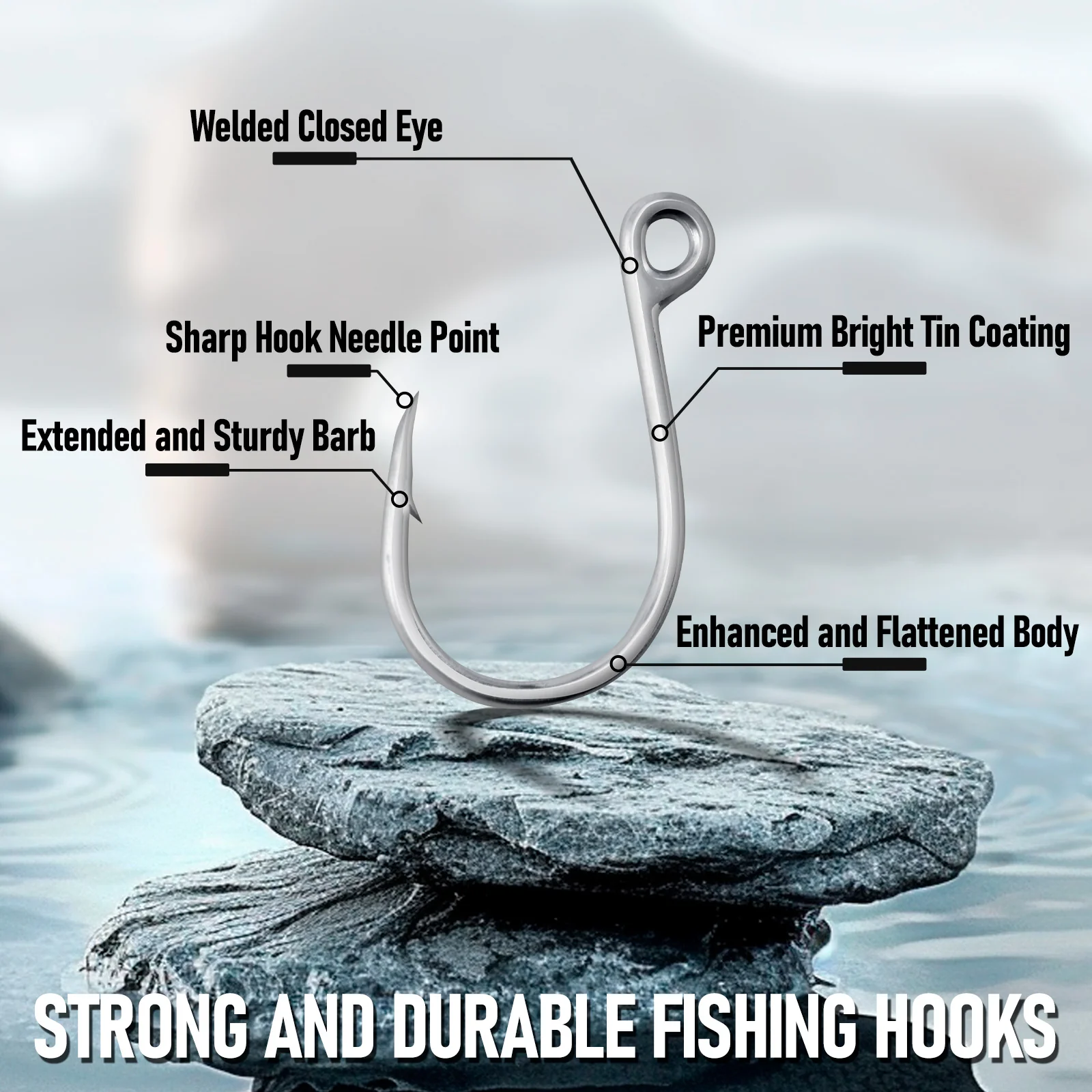 Dr.Fish 10-Pack Inline Single Hooks - Image 2