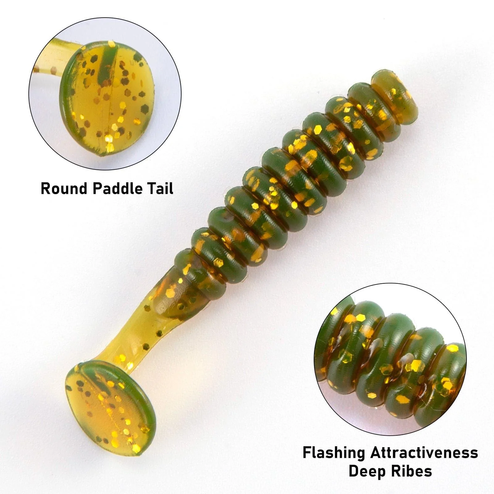 Dr.Fish 10 pcs Paddle Tail Soft Baits 1-1/2'' - Image 3