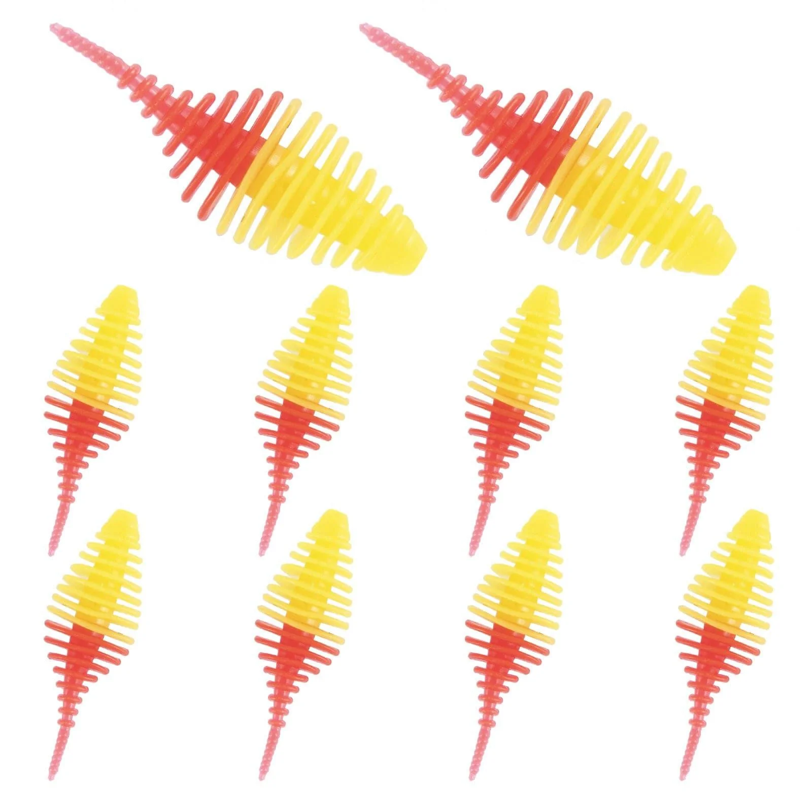 Dr.FIsh 10pcs Soft Plastic Ribbed Swimbait 1.4'' - Image 10