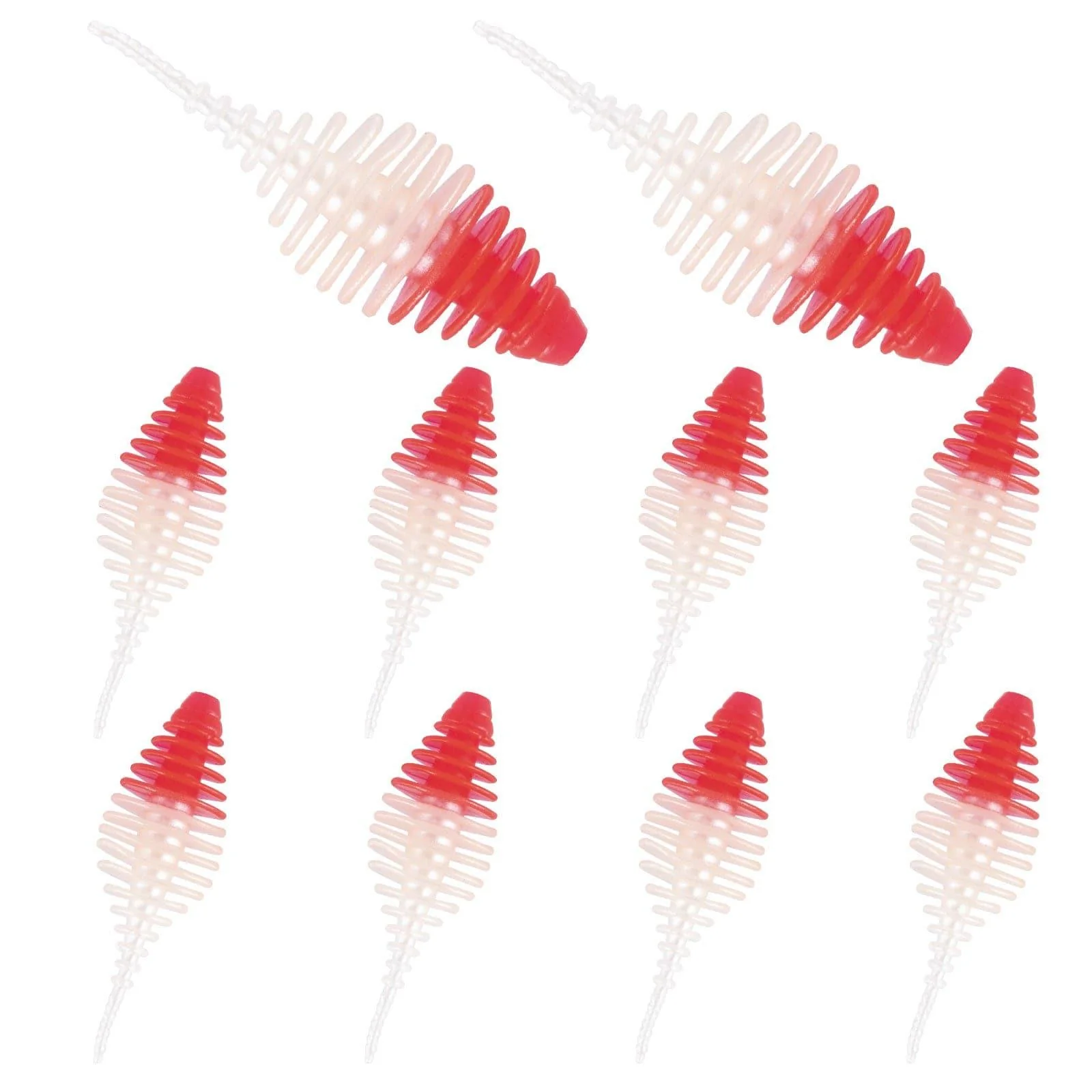 Dr.FIsh 10pcs Soft Plastic Ribbed Swimbait 1.4'' - Image 11