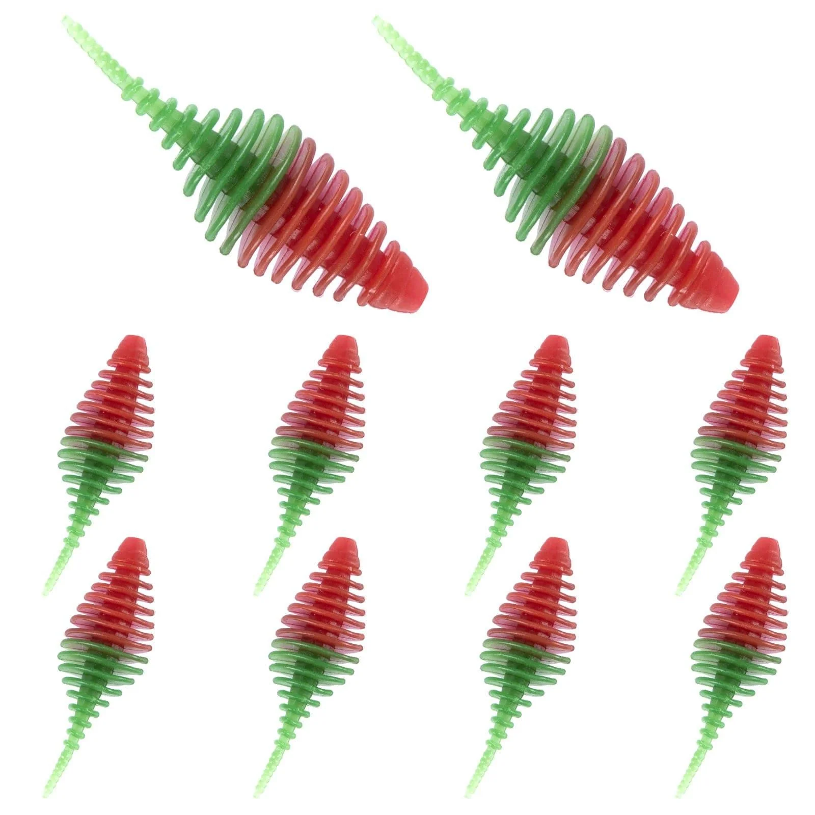 Dr.FIsh 10pcs Soft Plastic Ribbed Swimbait 1.4'' - Image 12