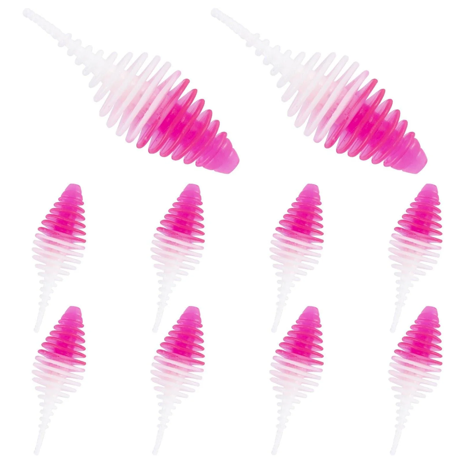 Dr.FIsh 10pcs Soft Plastic Ribbed Swimbait 1.4'' - Image 13
