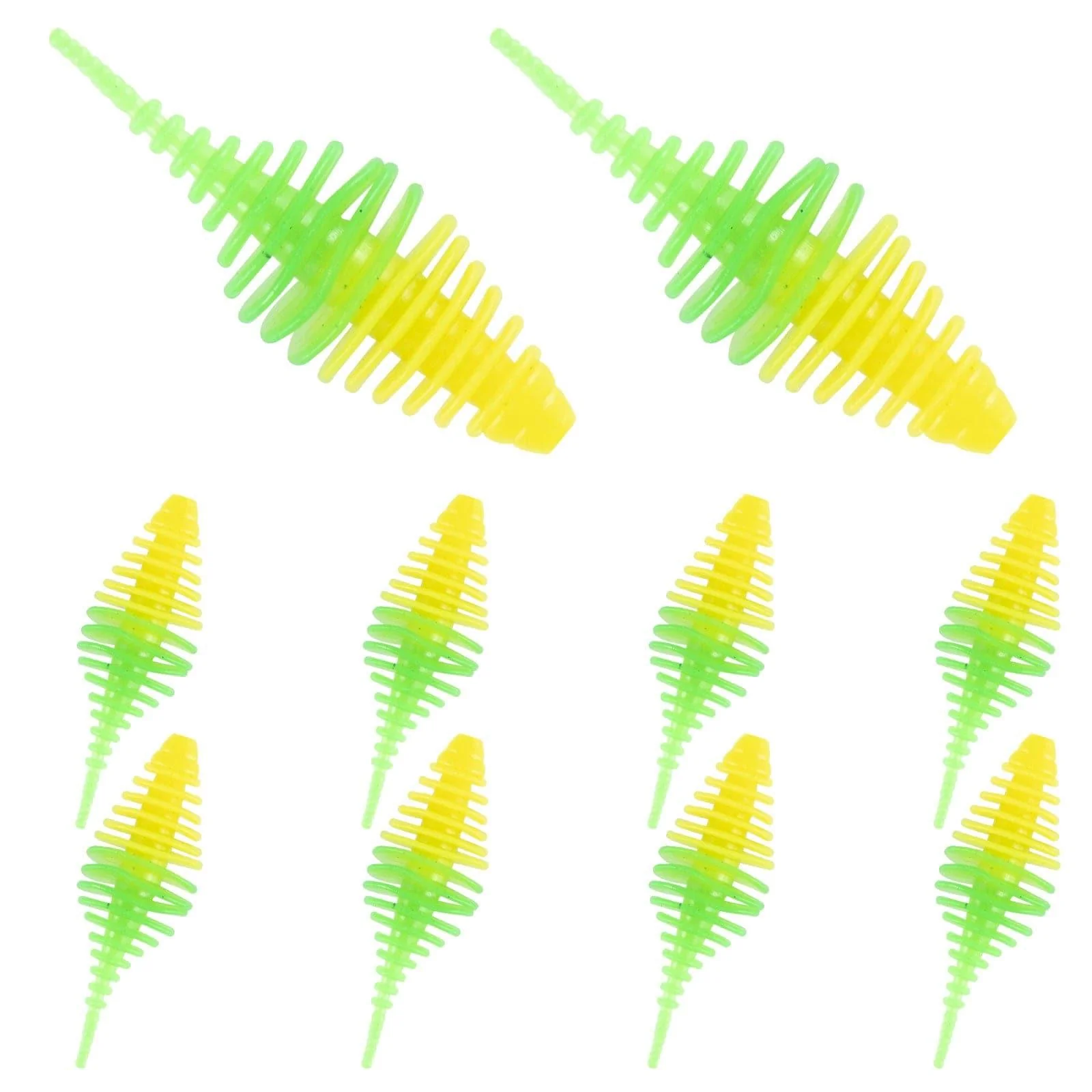 Dr.FIsh 10pcs Soft Plastic Ribbed Swimbait 1.4'' - Image 14