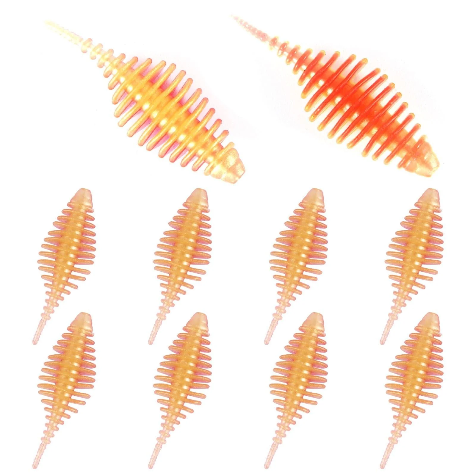 Dr.FIsh 10pcs Soft Plastic Ribbed Swimbait 1.4'' - Image 19