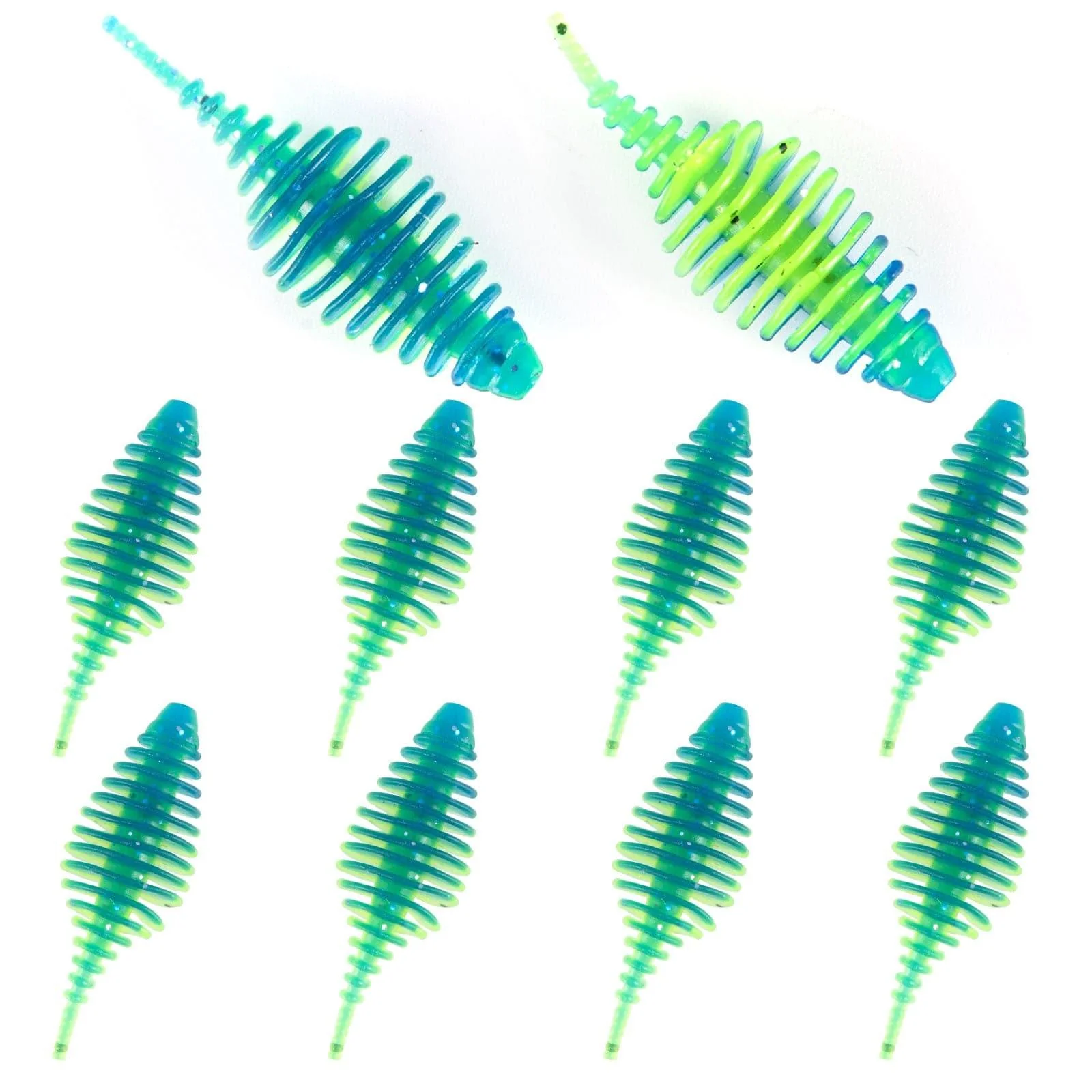 Dr.FIsh 10pcs Soft Plastic Ribbed Swimbait 1.4'' - Image 20