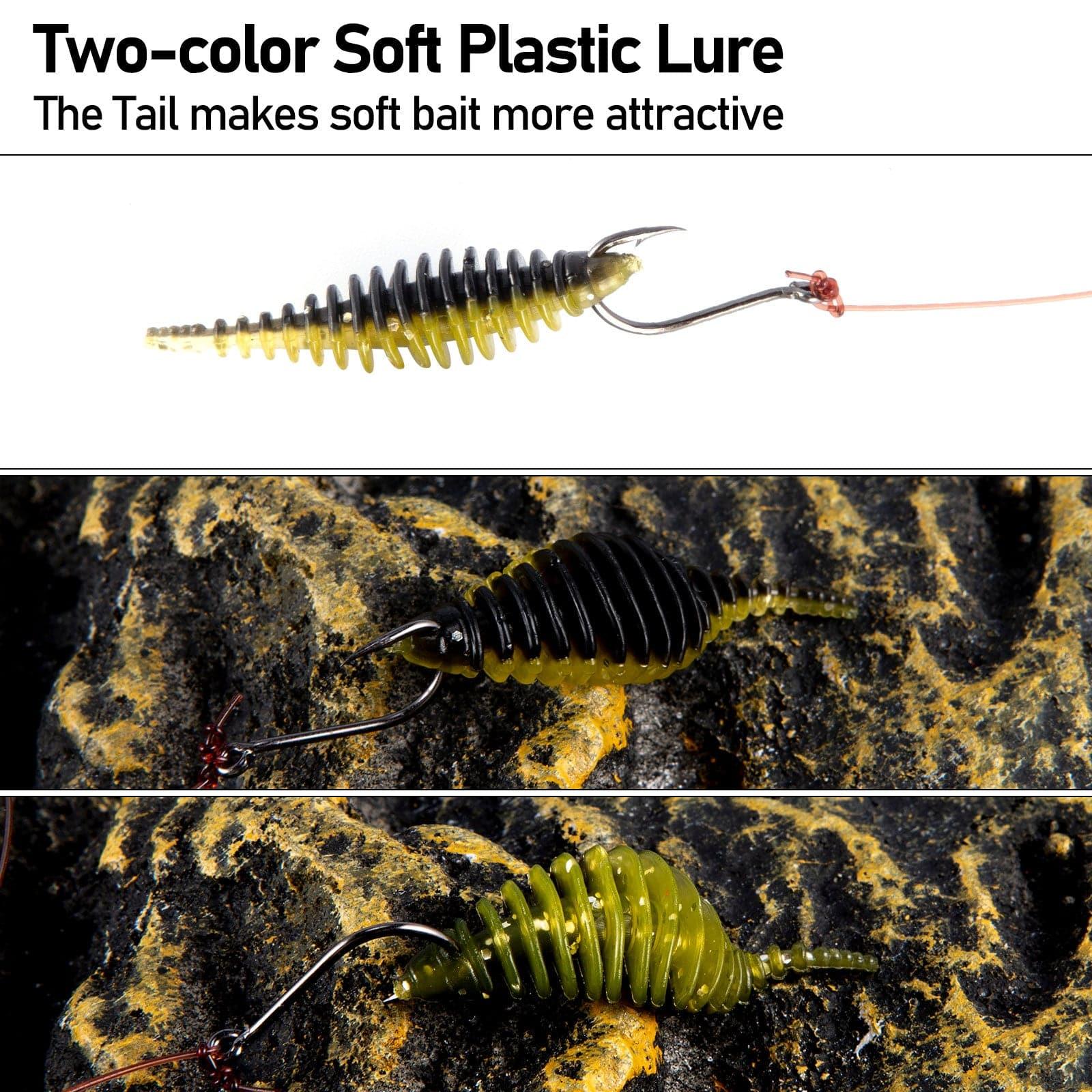 Dr.FIsh 10pcs Soft Plastic Ribbed Swimbait 1.4'' - Image 6