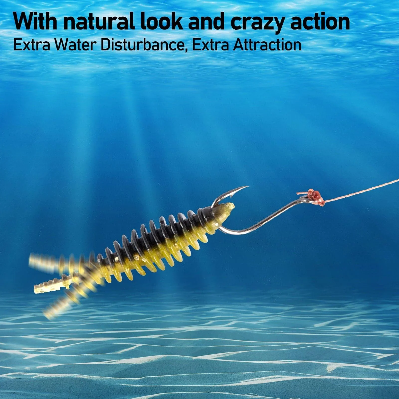 Dr.FIsh 10pcs Soft Plastic Ribbed Swimbait 1.4'' - Image 7