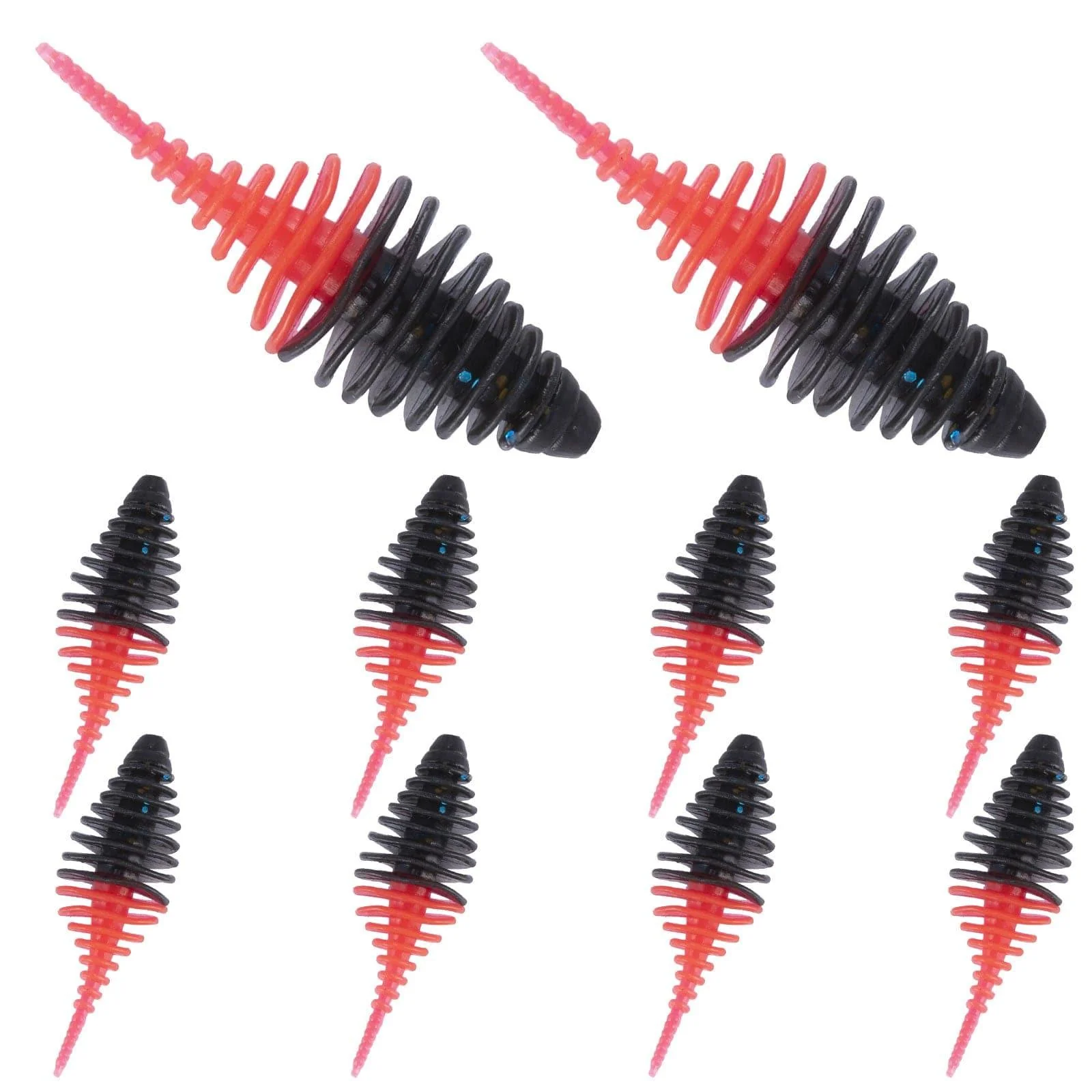 Dr.FIsh 10pcs Soft Plastic Ribbed Swimbait 1.4'' - Image 9