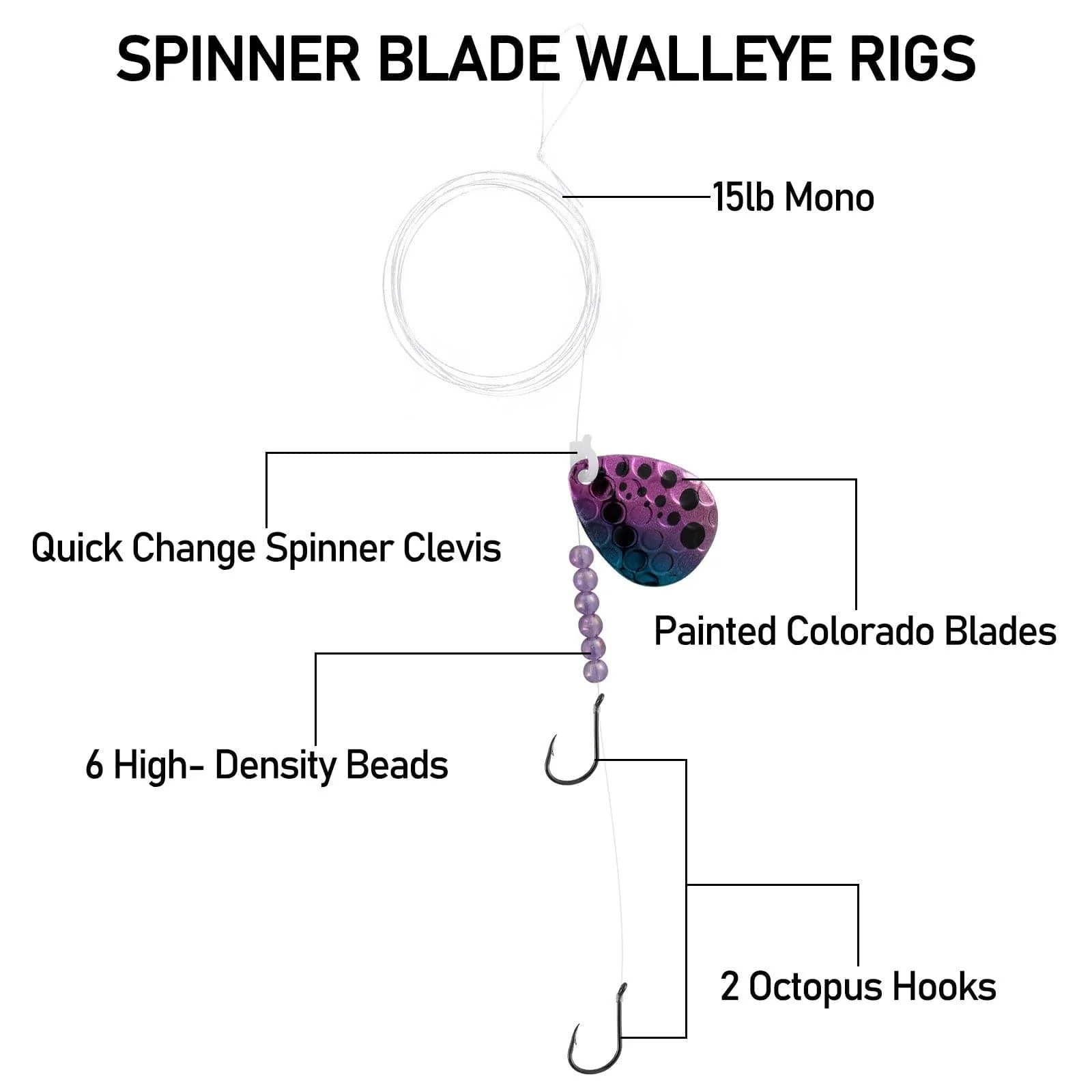 Dr.Fish 10pcs Walleye Spinner Rigs - Image 5