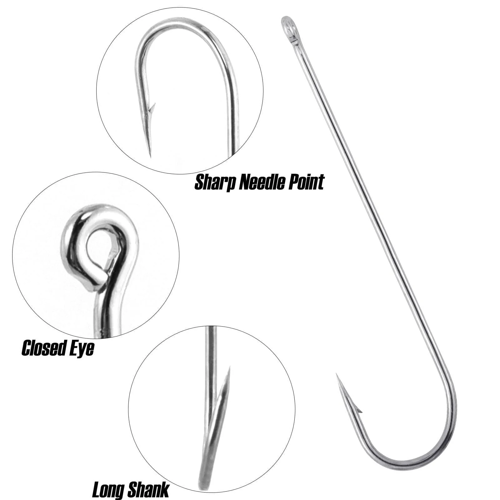 Dr.fish 100pcs Aberdeen Hooks  Offset Hooks #12-3/0 - Image 4