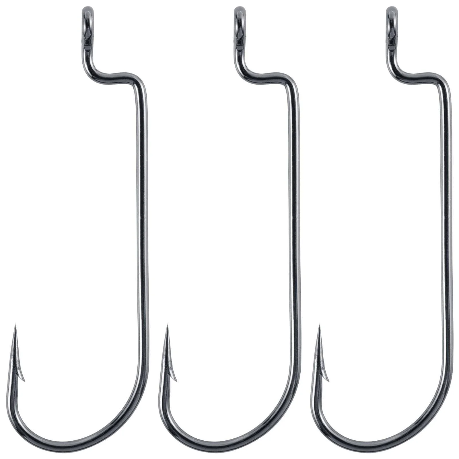 Dr.Fish 100pcs Offset Worm Hooks #1-#5/0 - Image 2