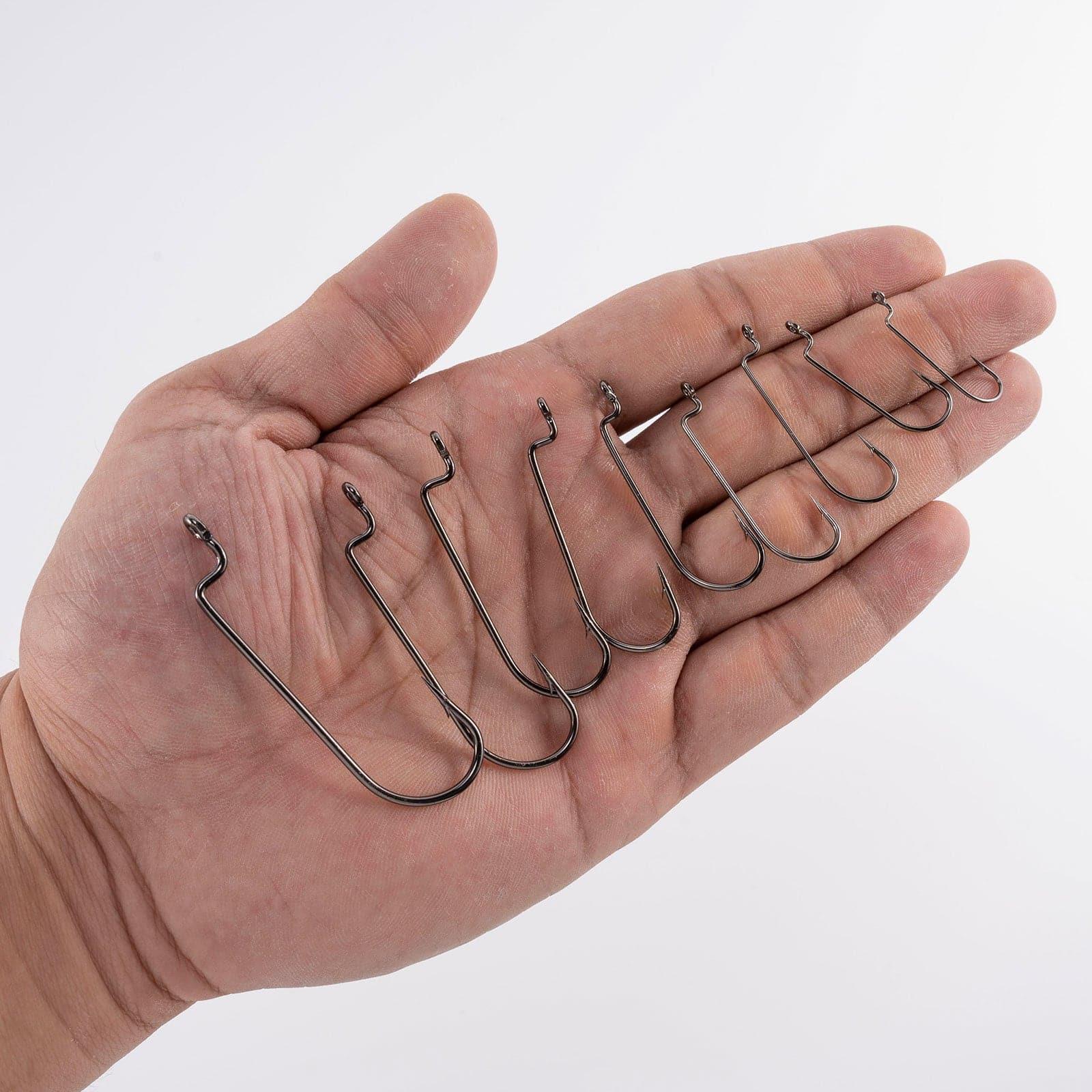 Dr.Fish 100pcs Offset Worm Hooks #1-#5/0 - Image 9