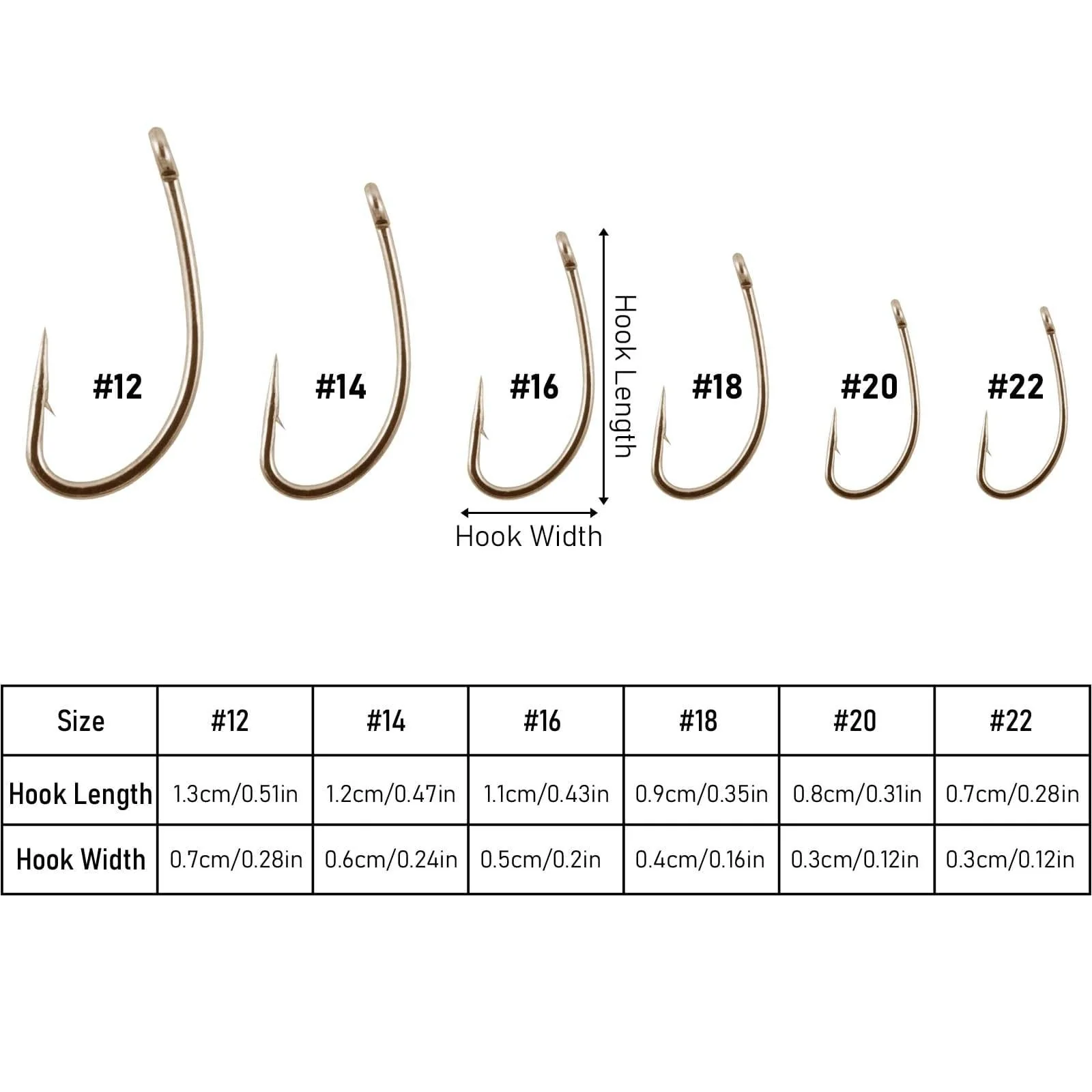 Dr.Fish 100pcs  Gold/Silver Fly Tying HooK #12-#22 - Image 6