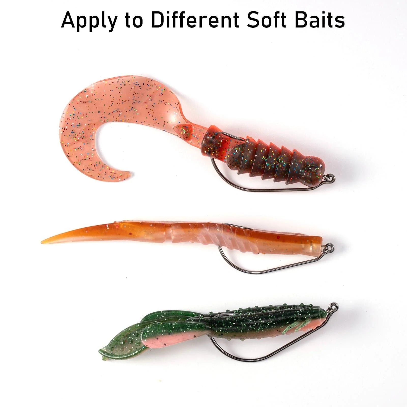 Dr.Fish 100pcs Soft Plastic Lures Worm Hooks  1/0-5/0 - Image 5