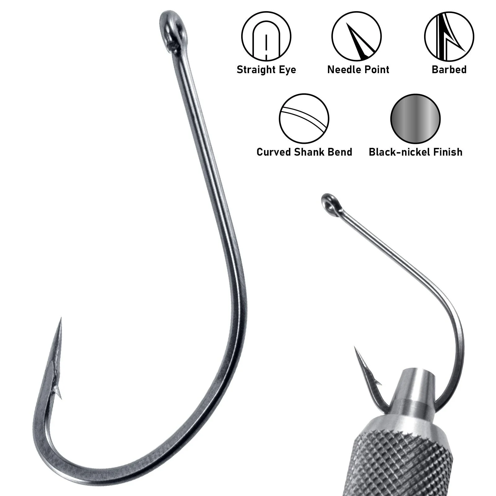 Dr.Fish 100pcs Streamer Fly Tying Hook 18#-2/0# - Image 3