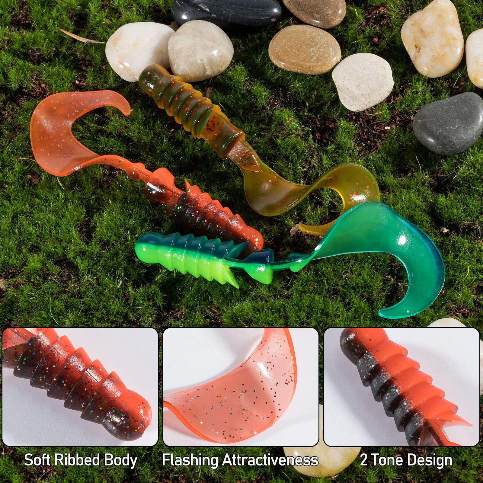 Dr.Fish 10pcs Worm Swimbaits Ribbon Tail  4-1/3‘‘ 1/4oz - Image 4