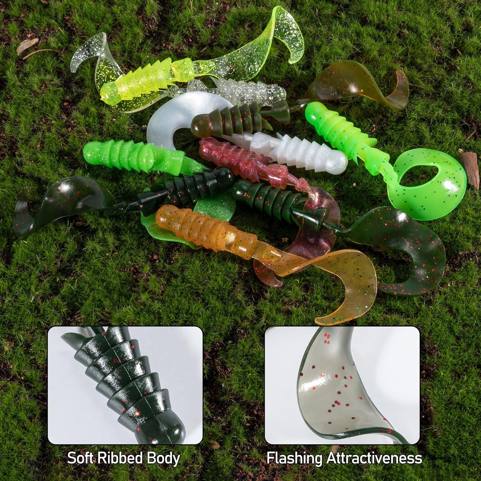 Dr.Fish 10pcs Worm Swimbaits Ribbon Tail  4-1/3‘‘ 1/4oz - Image 8