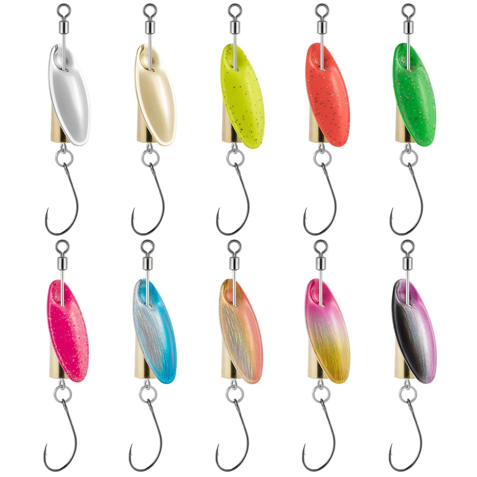 Dr.Fish 10pcs  Spinnerbait Lures Kits 2.44'' 1/4oz