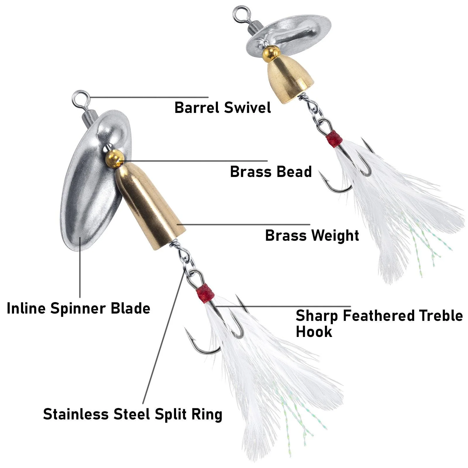 Dr.Fish 10pcs Spinnerbait Lures Kits 3.5/7.5g - Image 3