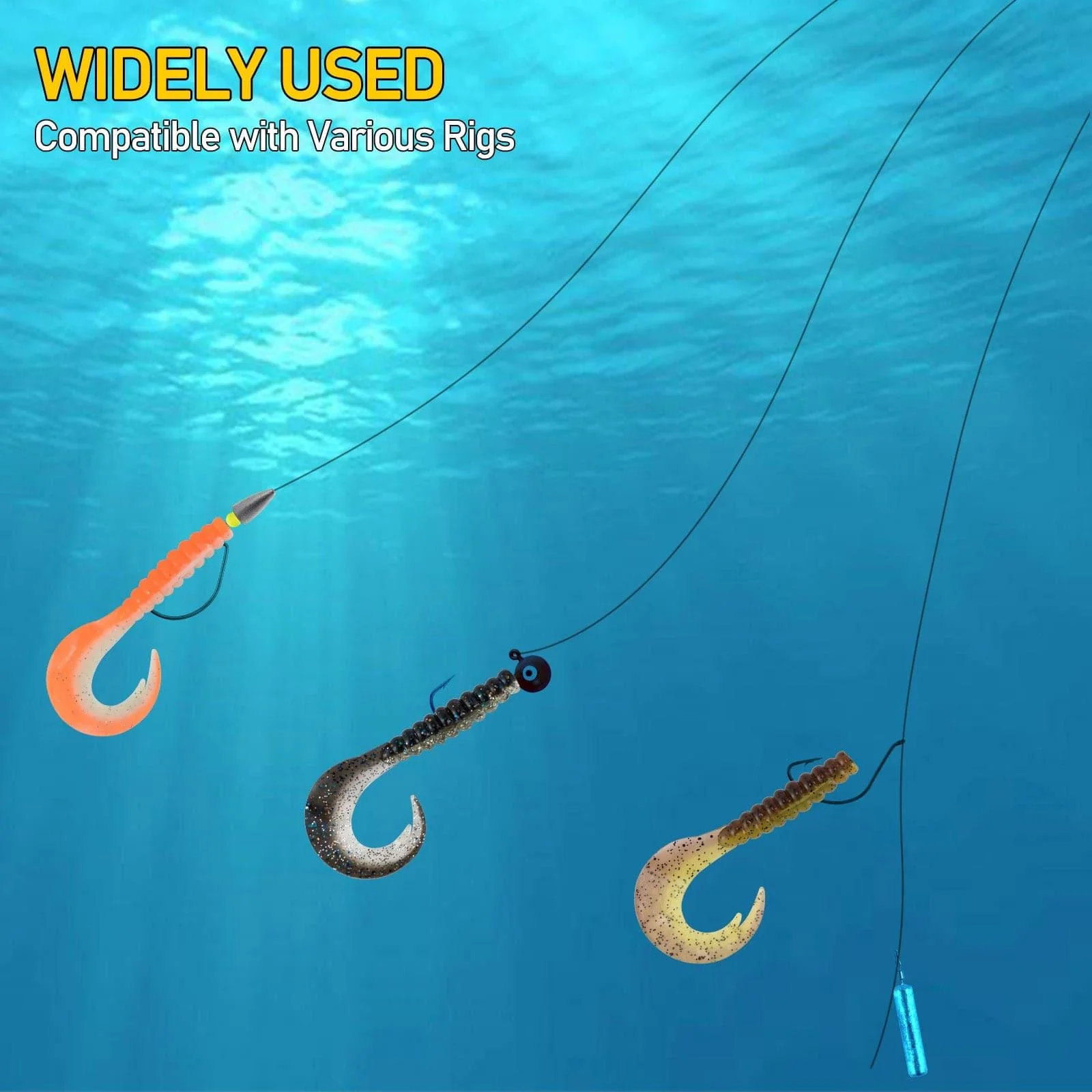 Dr.Fish 10pcs Plastic Worm Swimbaits 2.95'' - Image 8