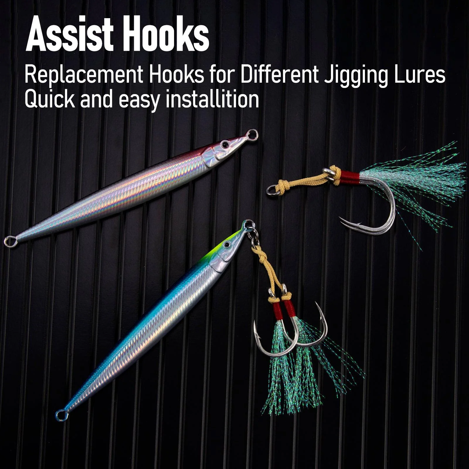 Dr.Fish 10pcs Double Jigging Assist Hooks 1/0#-11/0# - Image 4