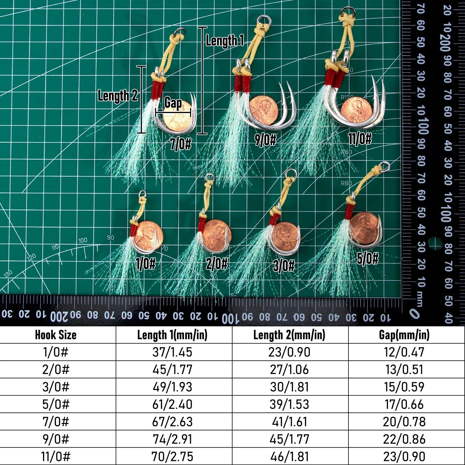 Dr.Fish 10pcs Double Jigging Assist Hooks 1/0#-11/0# - Image 7