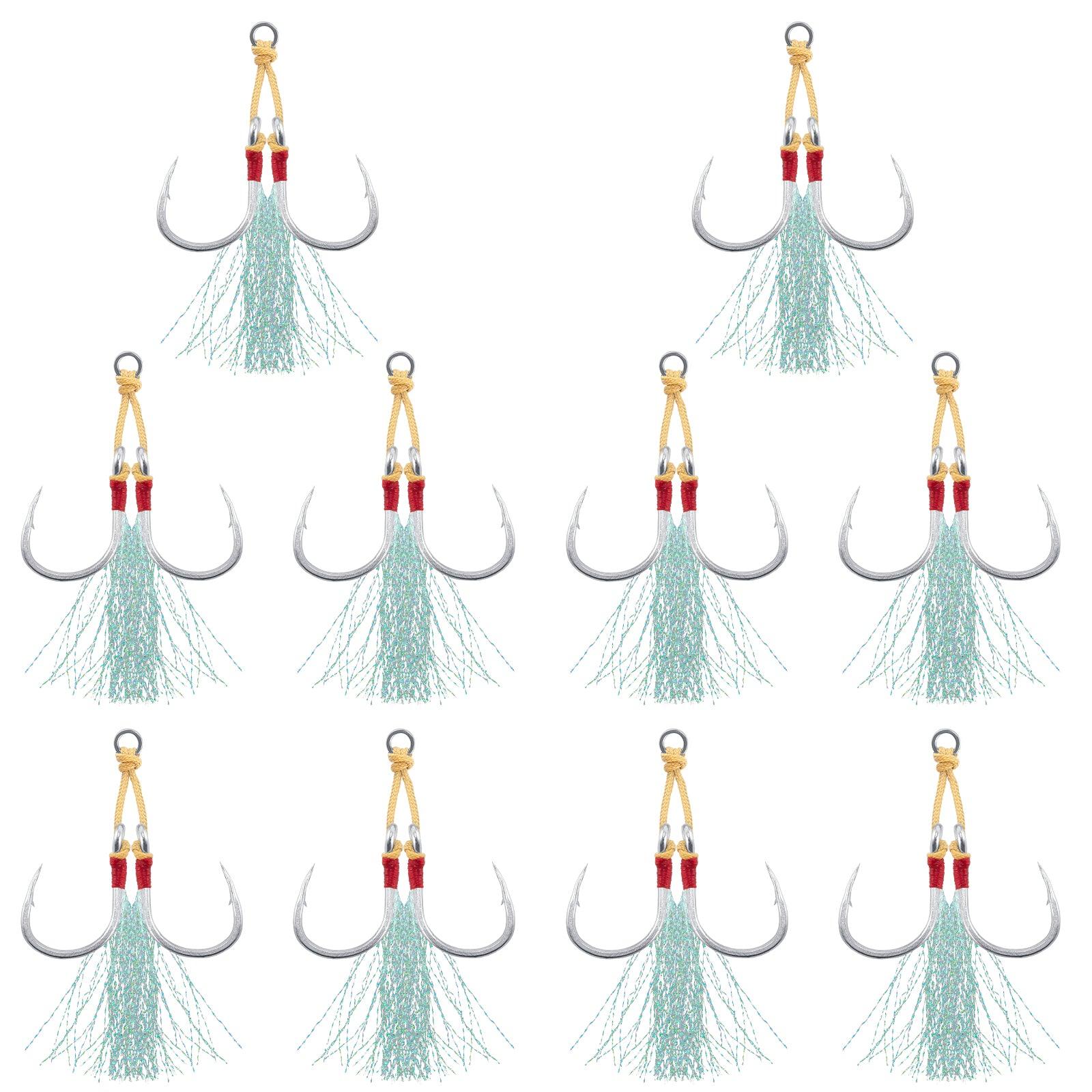 Dr.Fish 10pcs Double Jigging Assist Hooks 1/0#-11/0# - Image 8