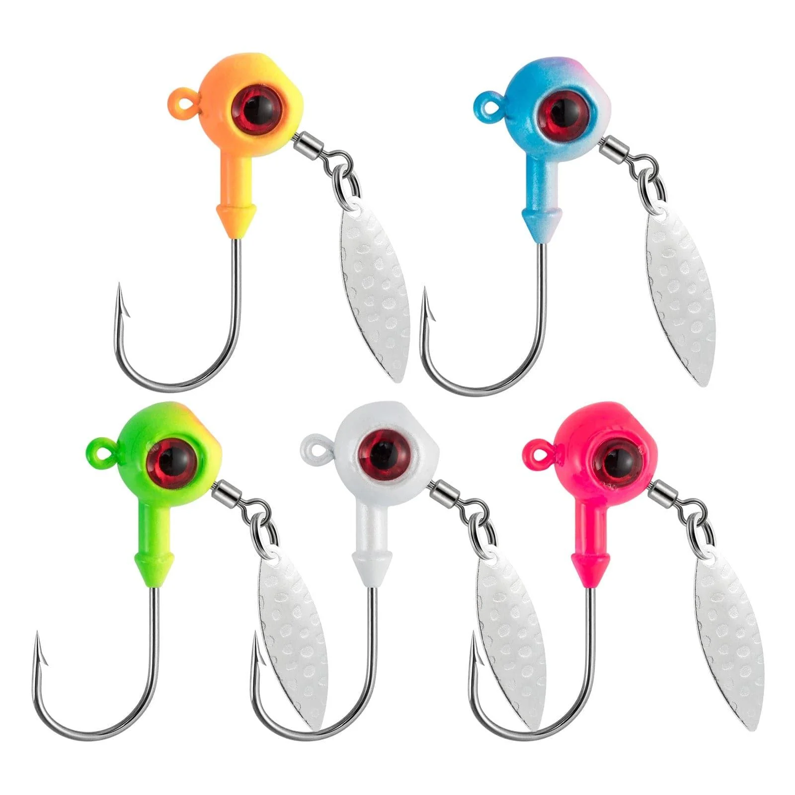 Dr.Fish 10pcs Underspin Jig Heads 1/8oz-1/4oz