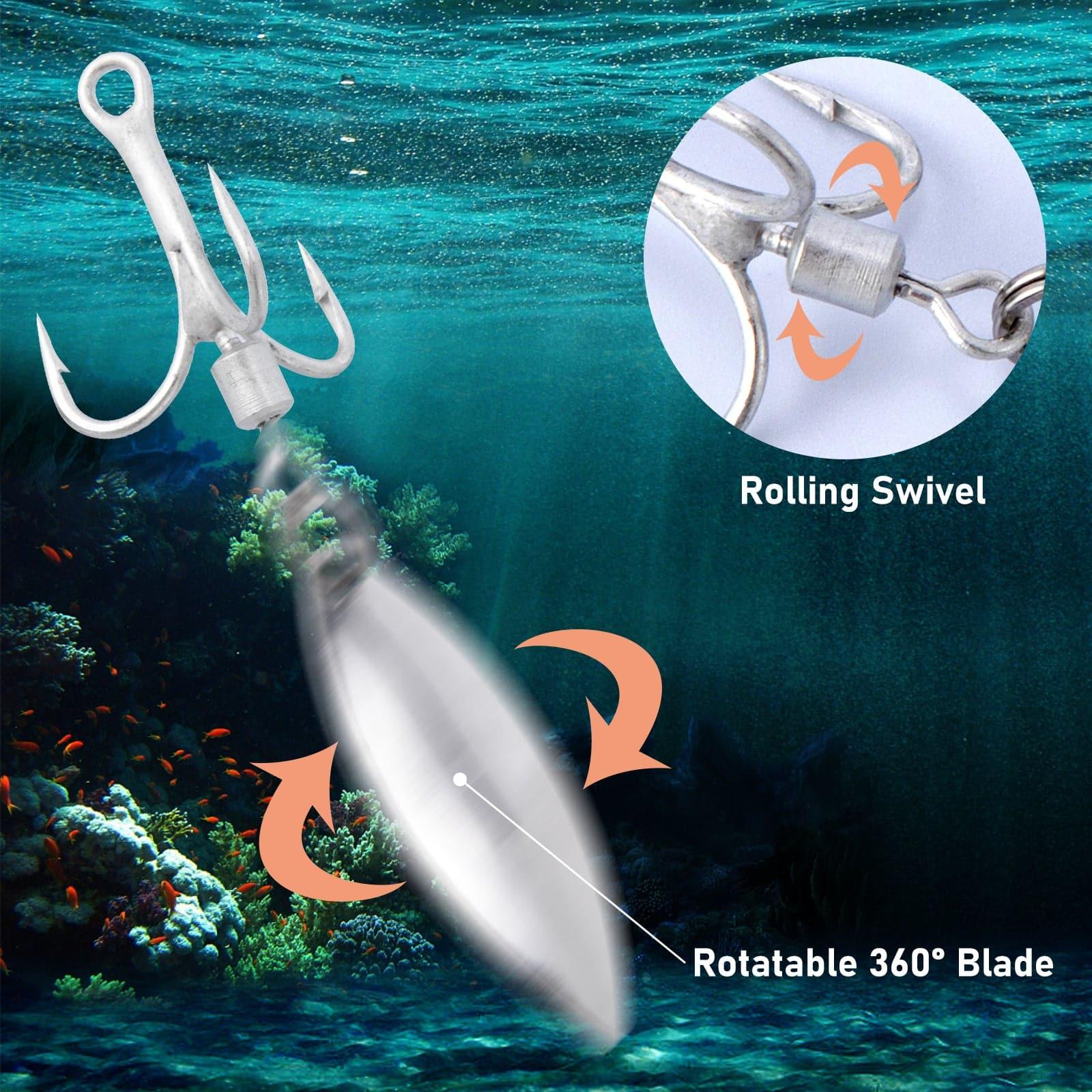 Dr.Fish 10pcs Fishing Blade Spinner Hooks Fishing Lures - Image 3