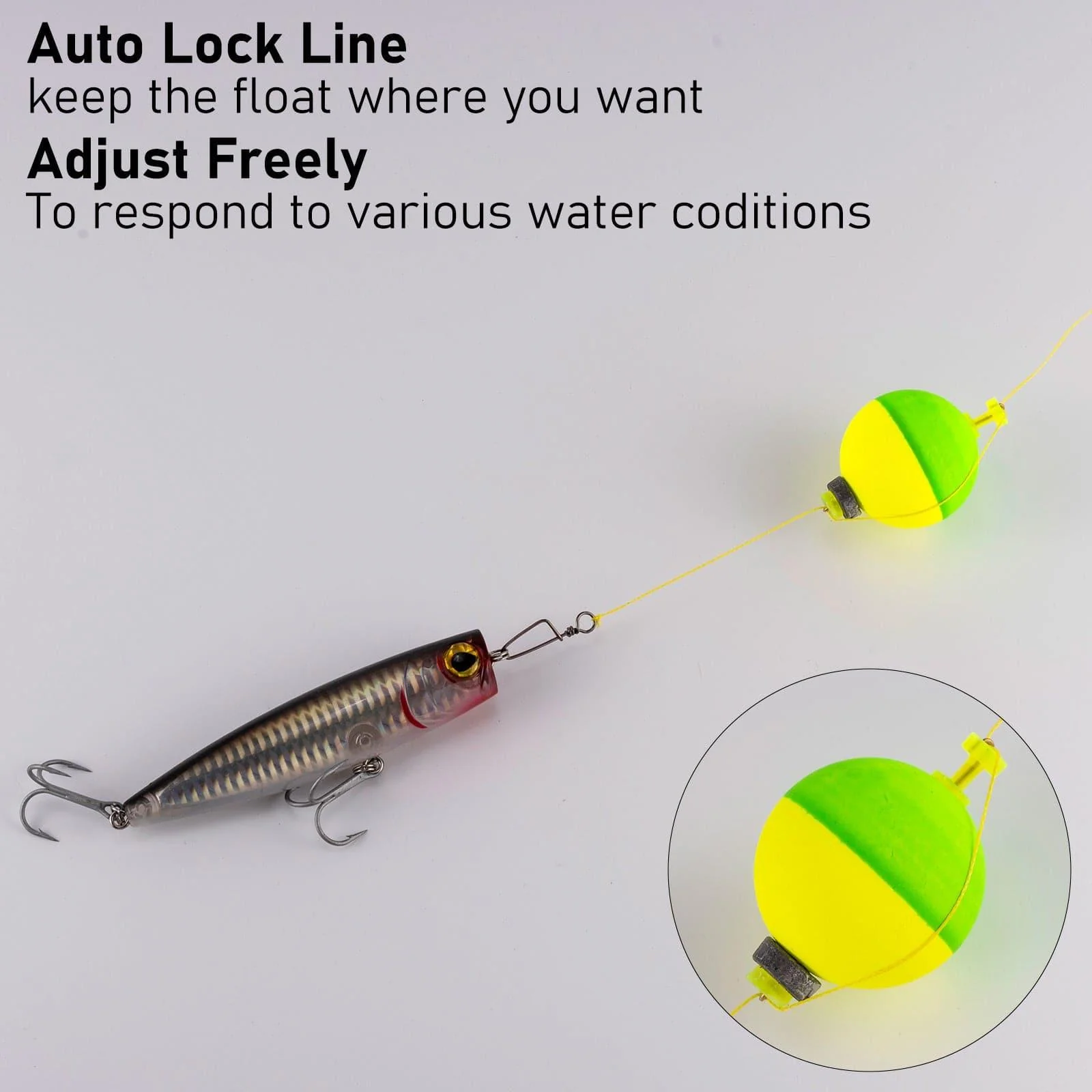 Dr.Fish 10pcs Fishing Weighted Bobbers Egg Floats 1/6-3/8oz - Image 3