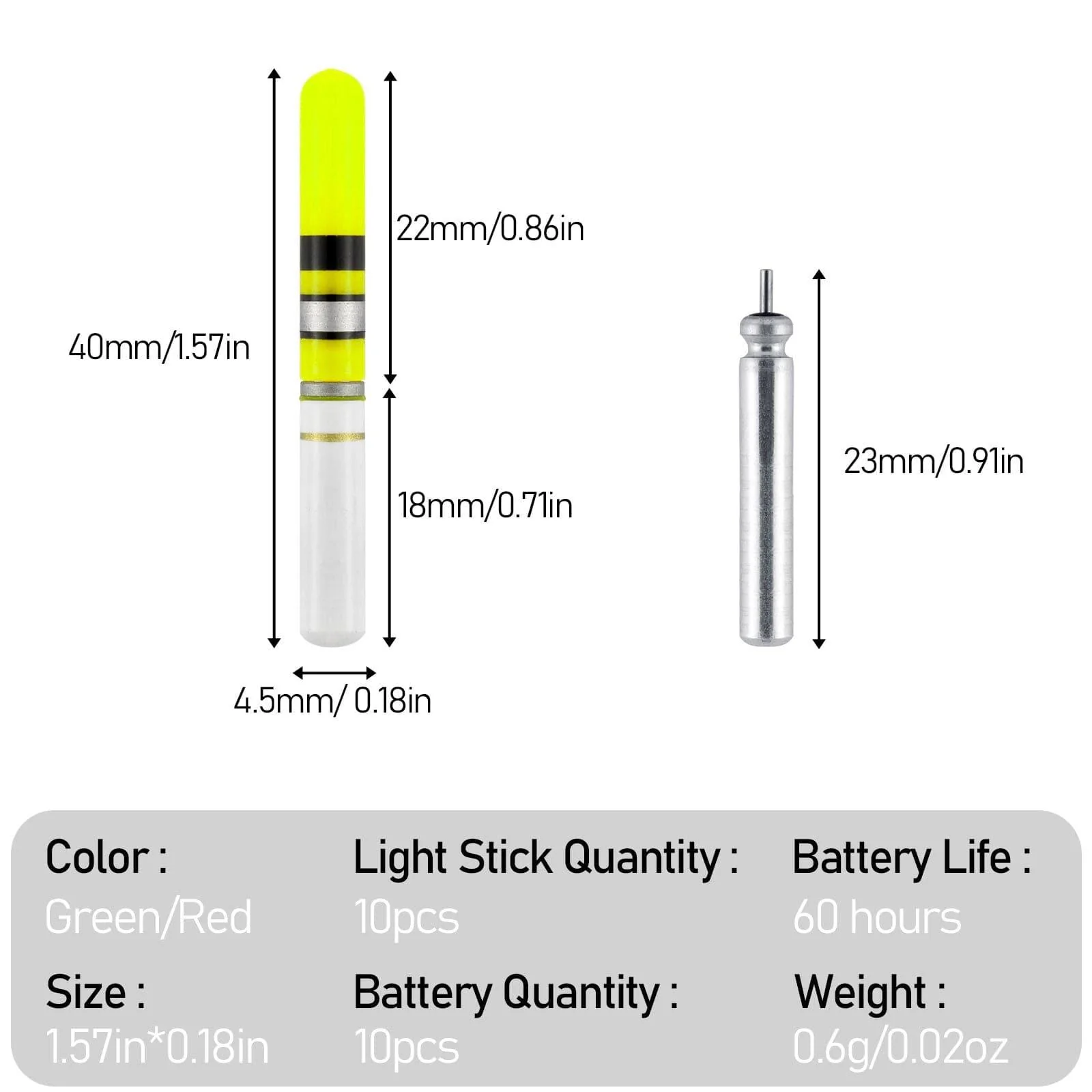 Dr.Fish 10pcs Glow Sticks LED Fish Floats - Image 5