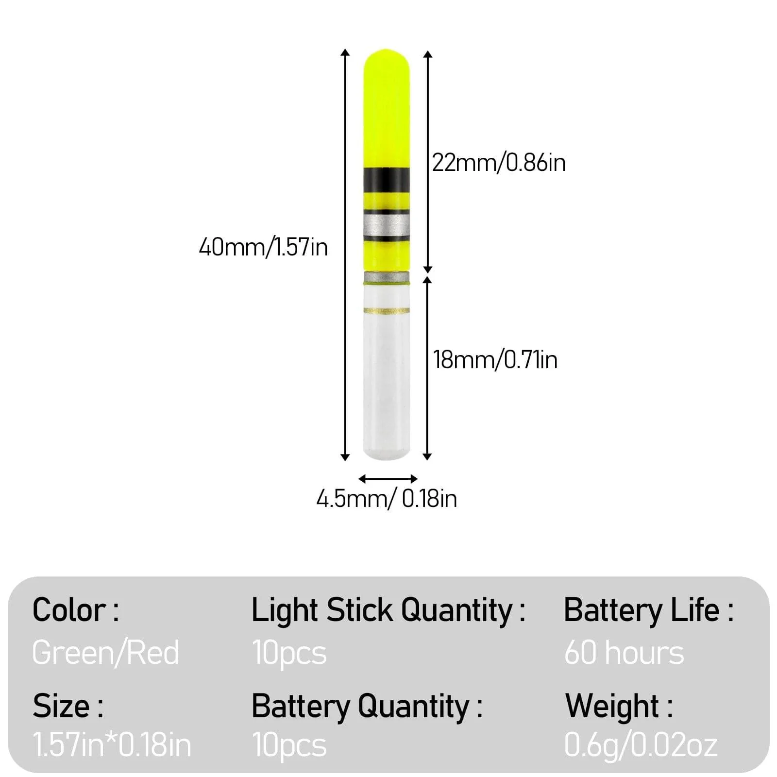 Dr.Fish 10pcs Glow Sticks LED Fish Floats - Image 6