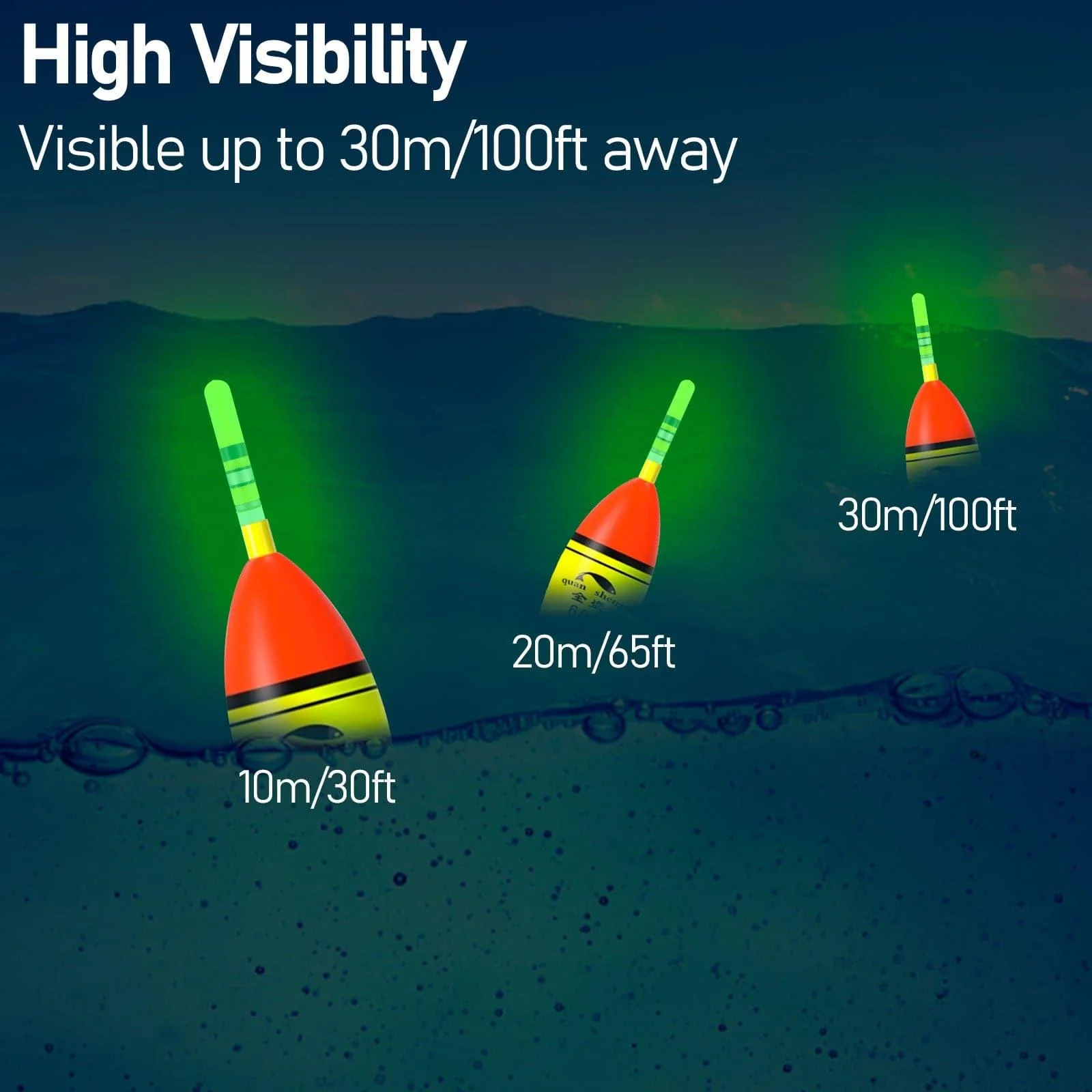 Dr.Fish 10pcs Glow Sticks LED Fish Floats - Image 8